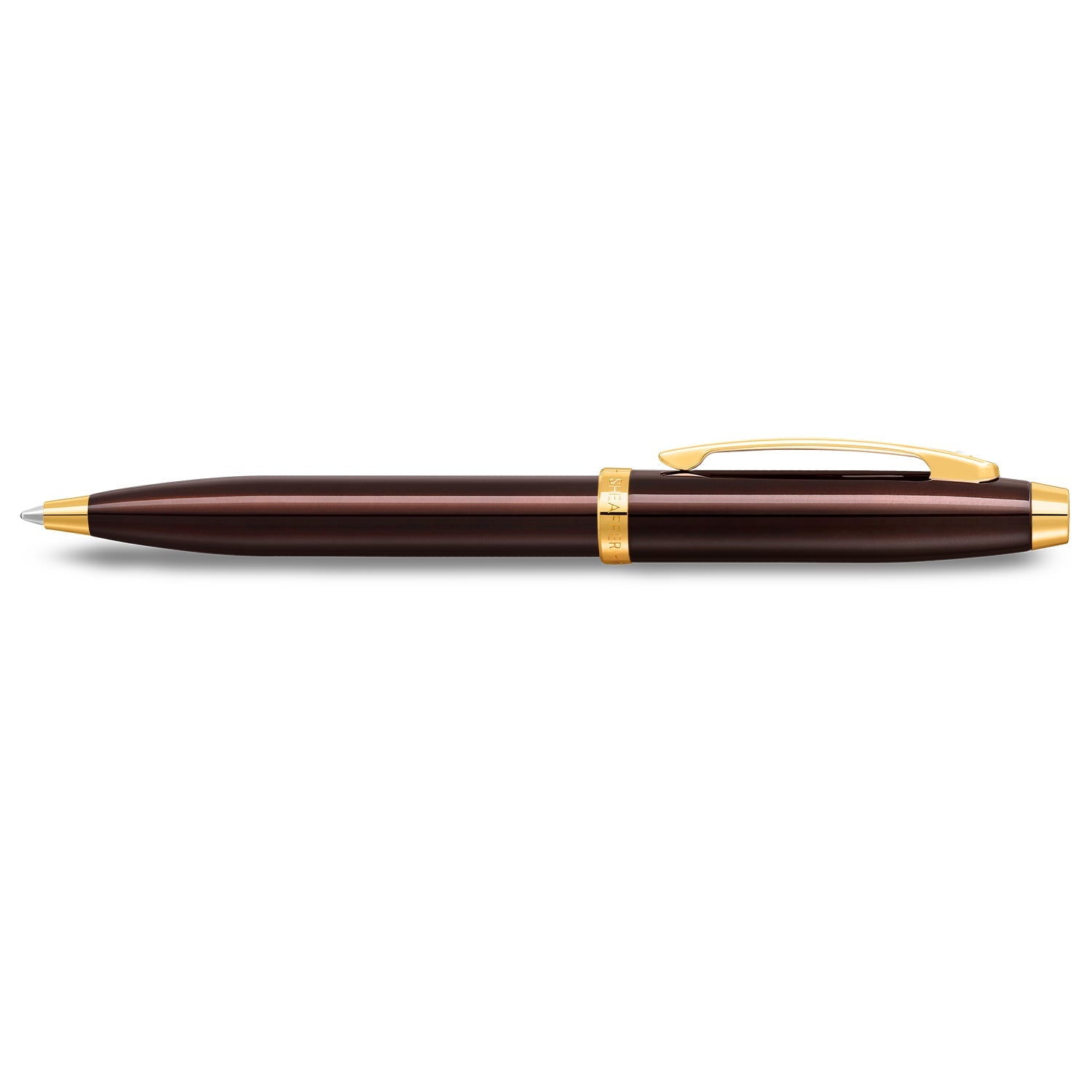 Sheaffer 100 9370 Glossy Coffee Brown Ballpoint Pen With PVD Gold-Tone Trim | E2937051