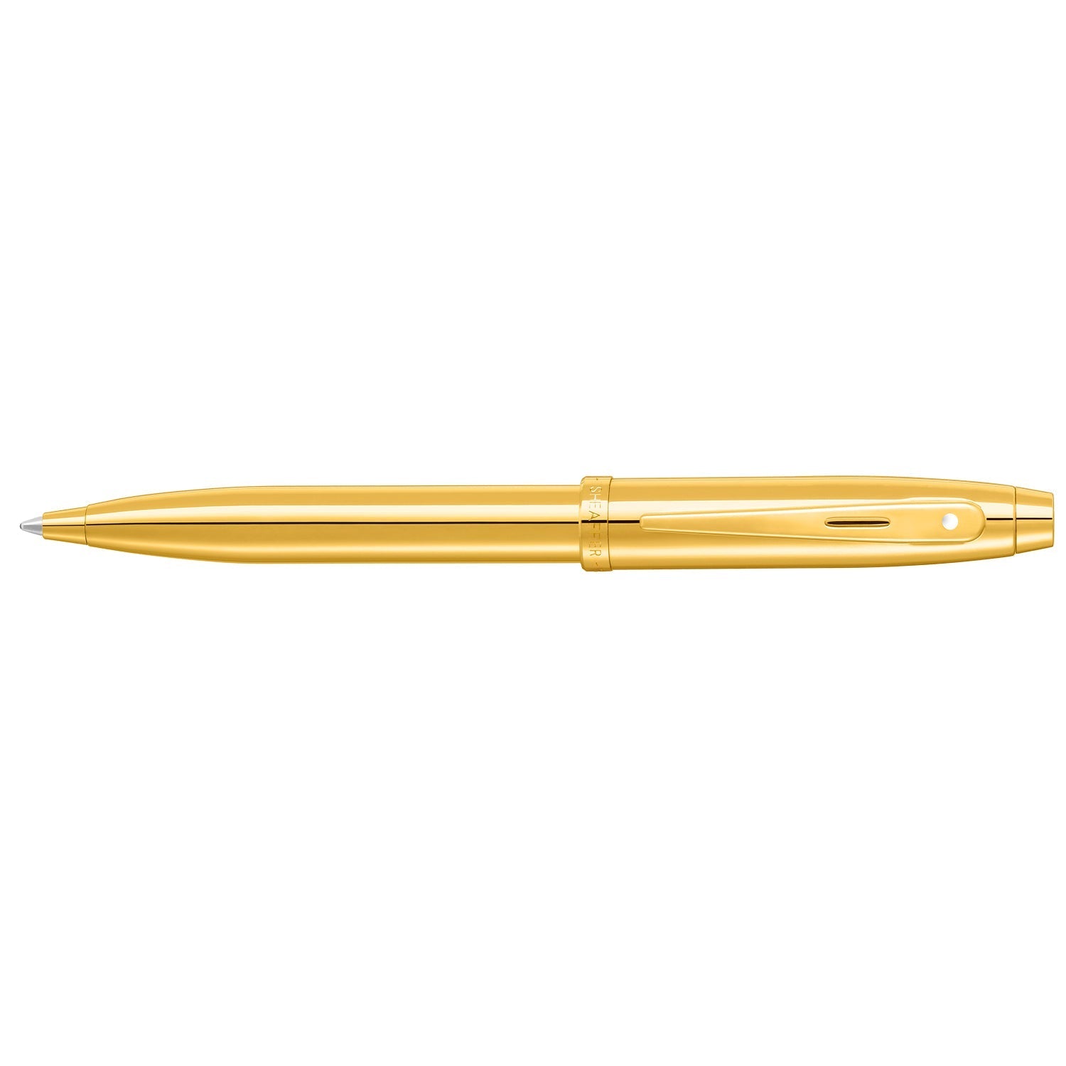 Sheaffer 100 9372 Glossy PVD Gold Ballpoint Pen With PVD Gold Trim | E2937251