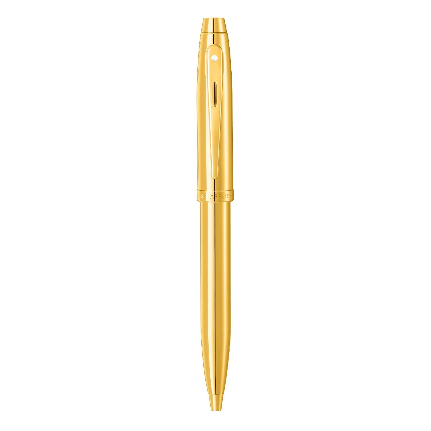 Sheaffer 100 9372 Glossy PVD Gold Ballpoint Pen With PVD Gold Trim | E2937251