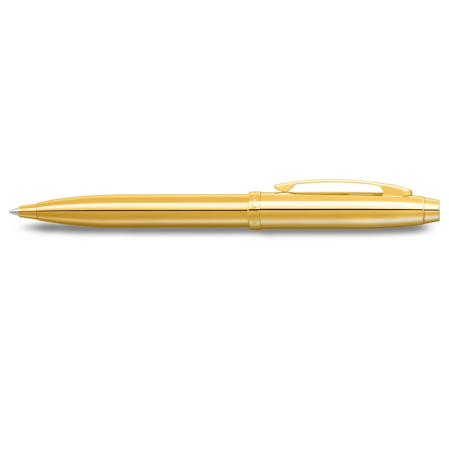 Sheaffer 100 9372 Glossy PVD Gold Ballpoint Pen With PVD Gold Trim | E2937251