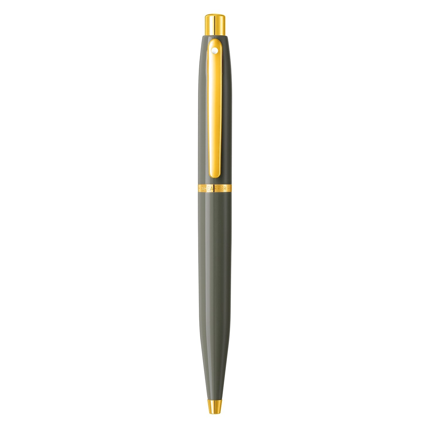 Sheaffer VFM 9427 Glossy Light Gray Ballpoint Pen With PVD Gold-Tone Trim | E2942751