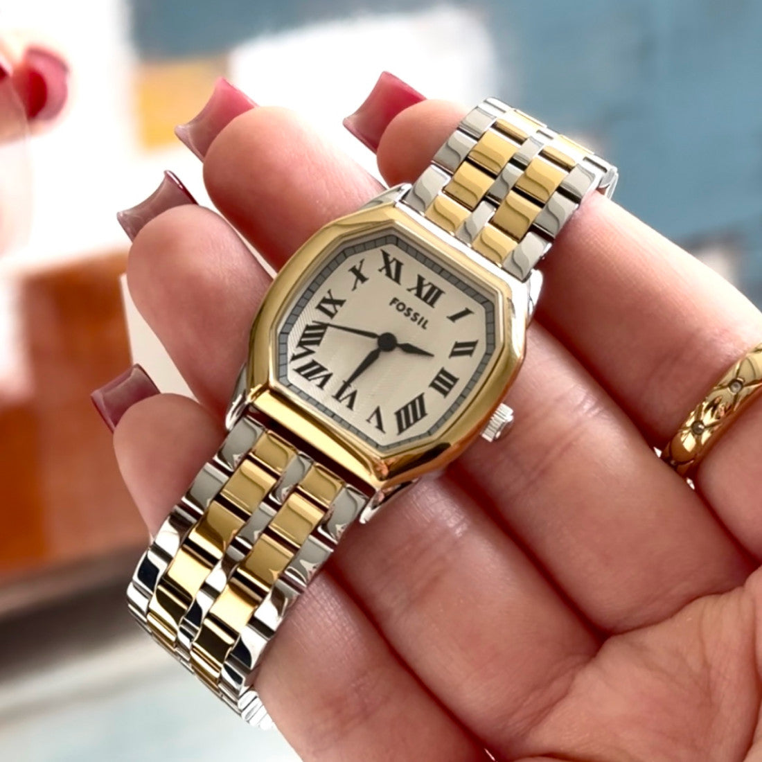 Fossil Harlow Three-Hand, Two-Tone Stainless Steel Women's Watch | ES5362