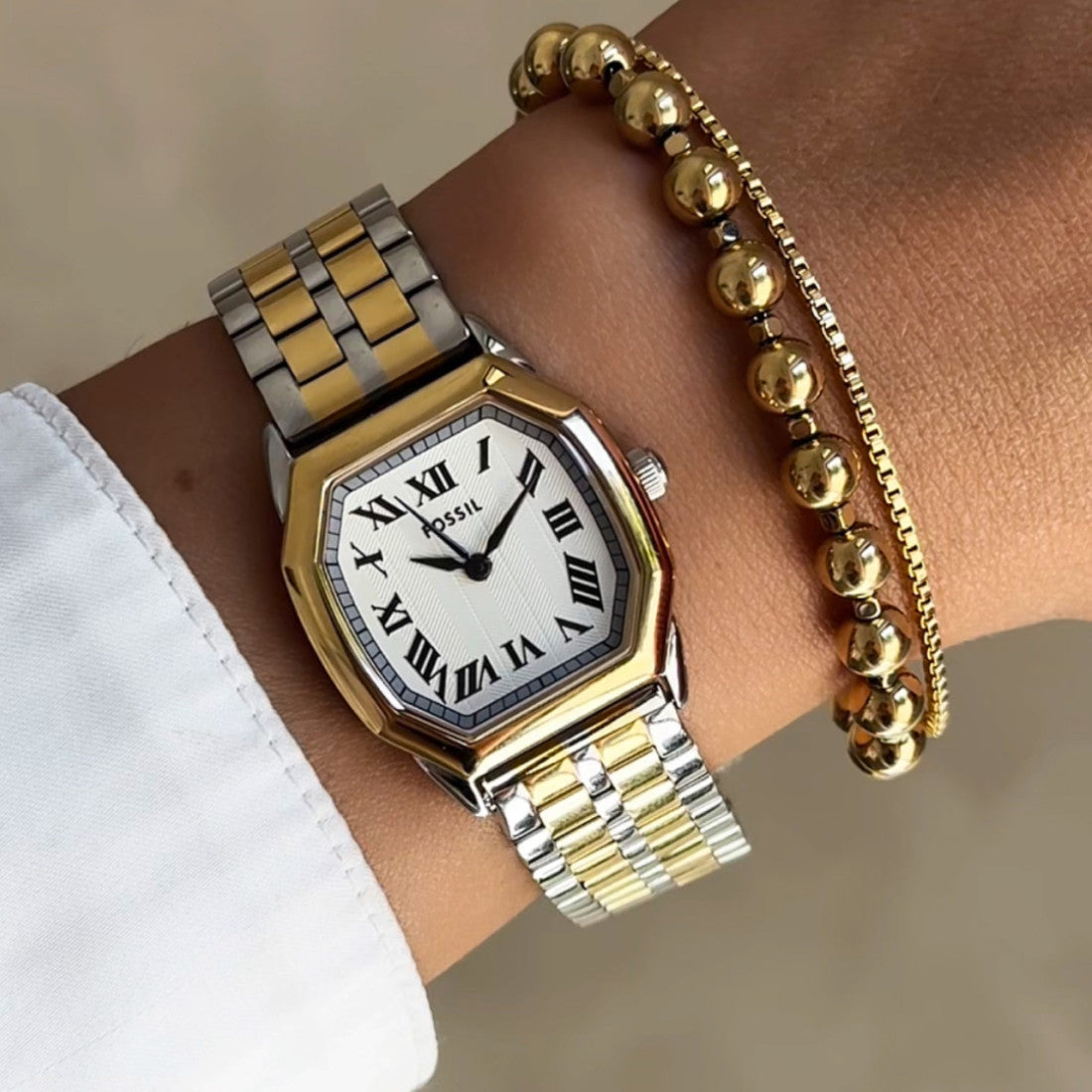 Fossil Harlow Three-Hand, Two-Tone Stainless Steel Women's Watch | ES5362