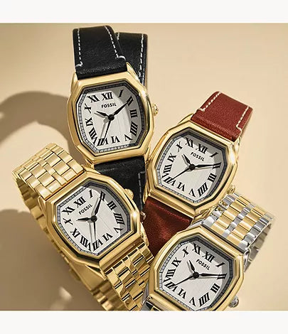 Fossil Harlow Three-Hand, Gold-Tone Stainless Steel Women's Watch | ES5364