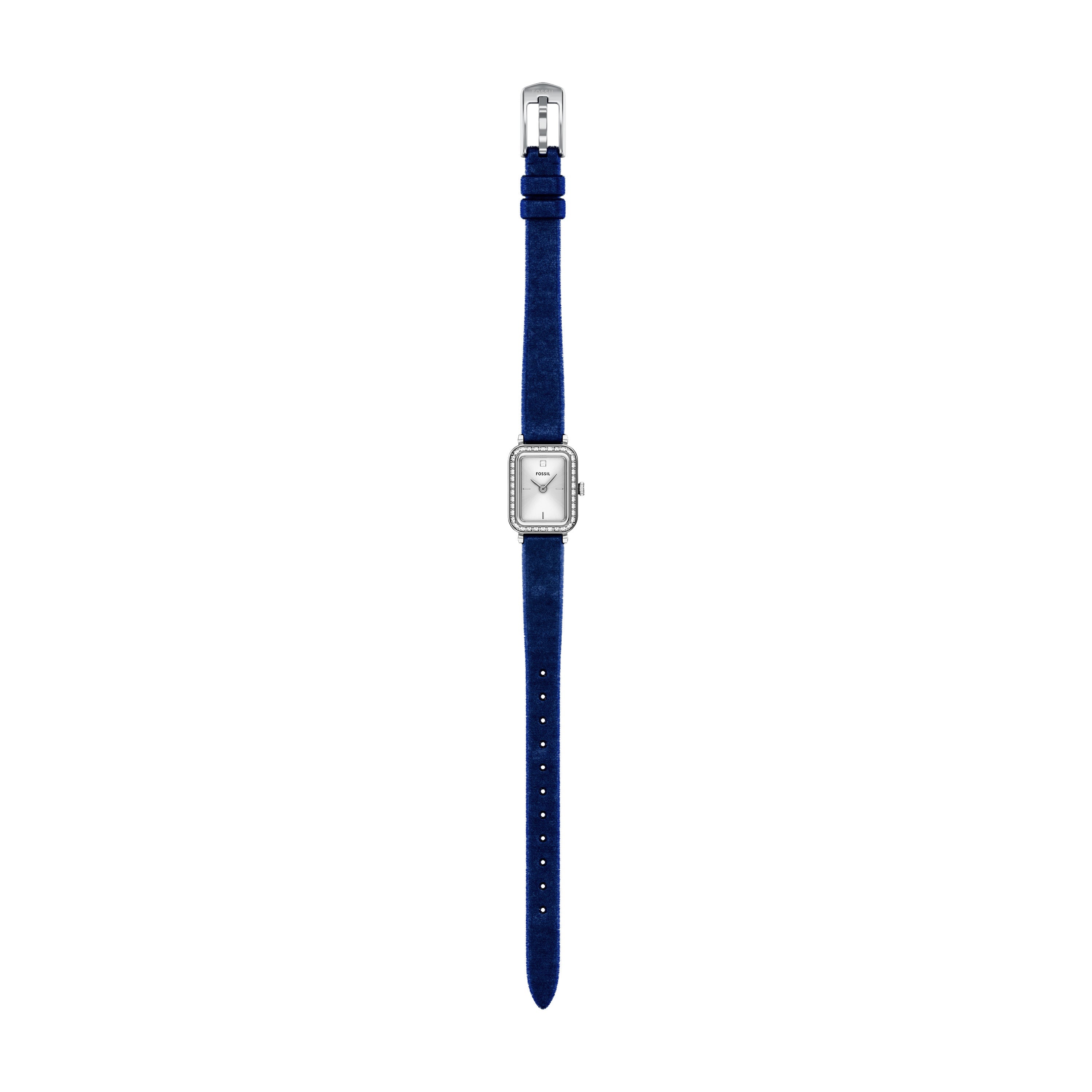 Fossil Raquel Two Hand Blue Velvet Woman's Watch | ES5436