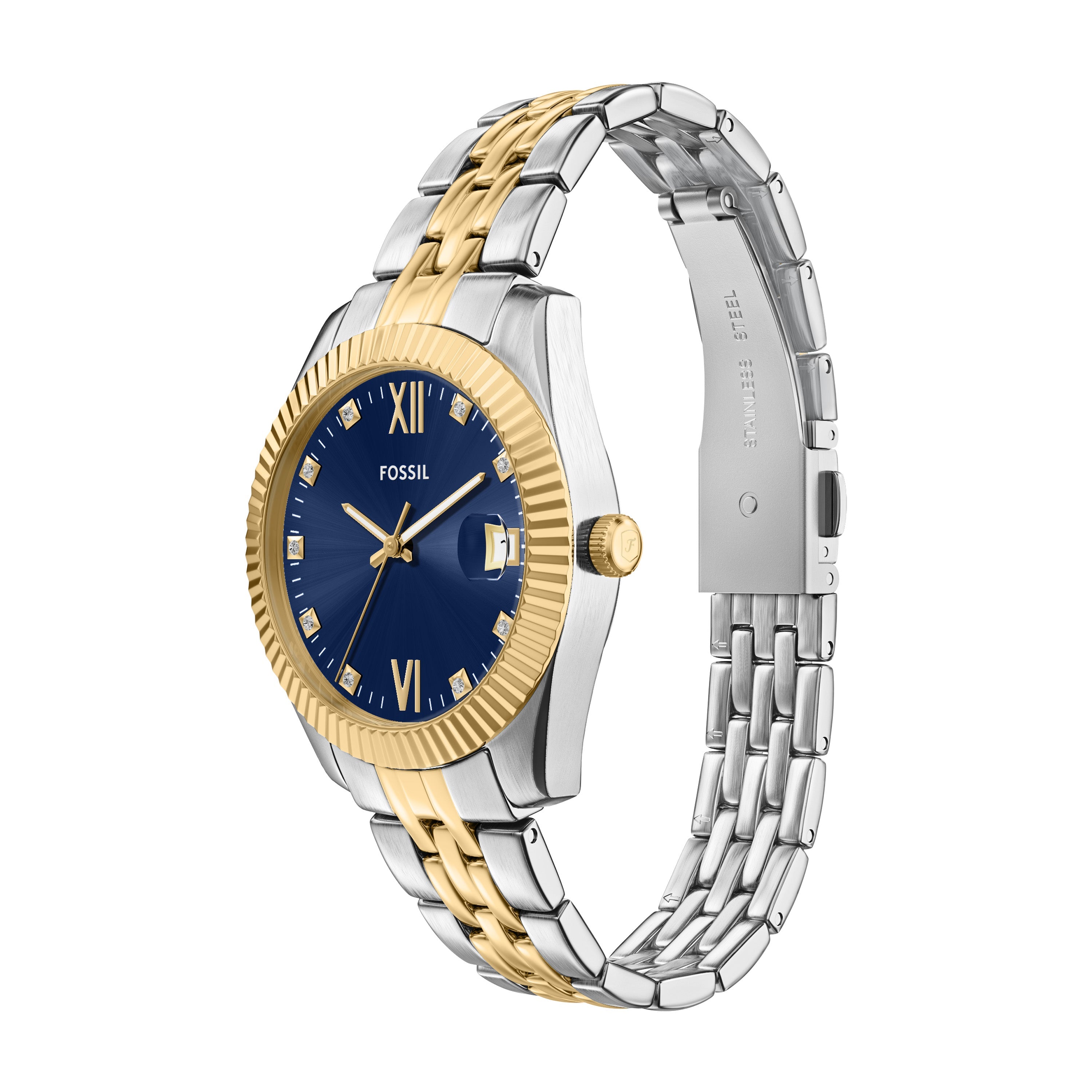 Fossil Scarlette Three Hand Two Tone Stainless Steel Woman's Watch | ES5443