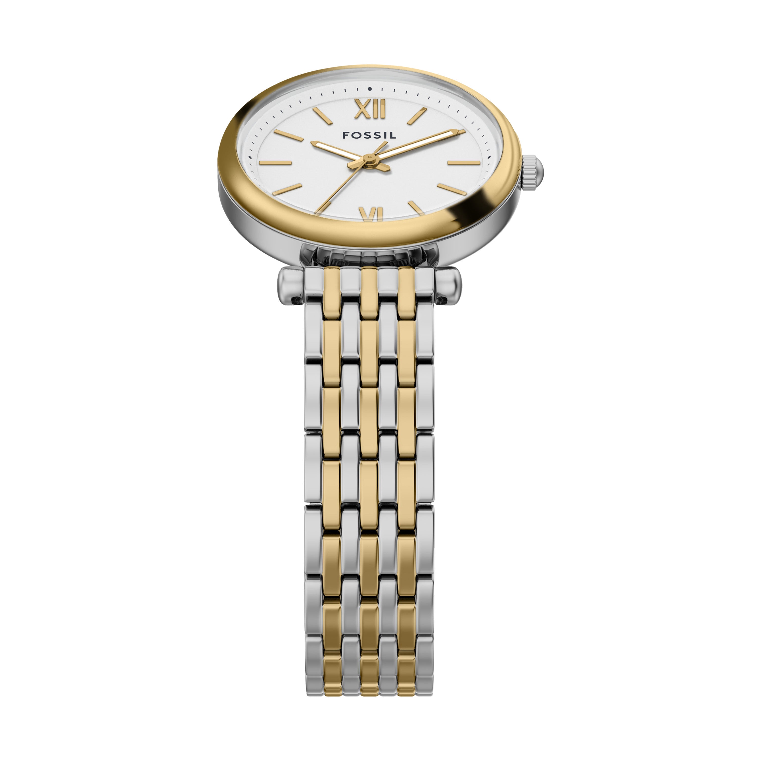 Fossil Carlie Three Hand Two Tone Stainless Steel Women's Watch Giftset | ES5450SET