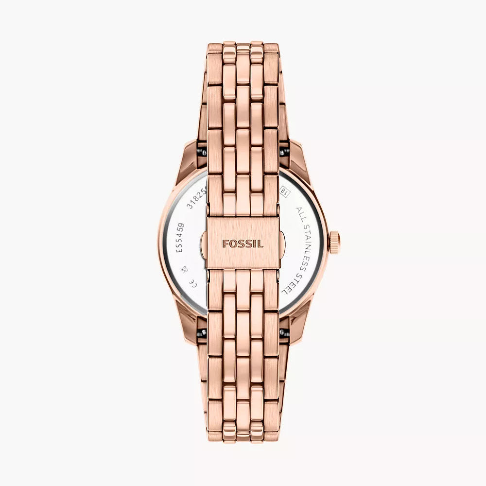 Fossil Scarlette Grey & Rose Gold Stainless Steel 34mm Women's Watch | ES5459