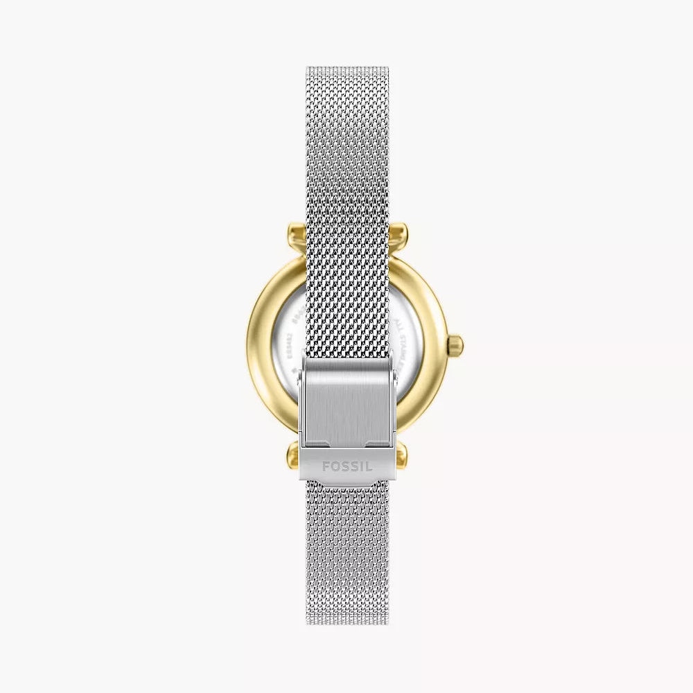 Fossil Carlie White & Gold Stainless Steel 28mm Women's Watch | ES5463