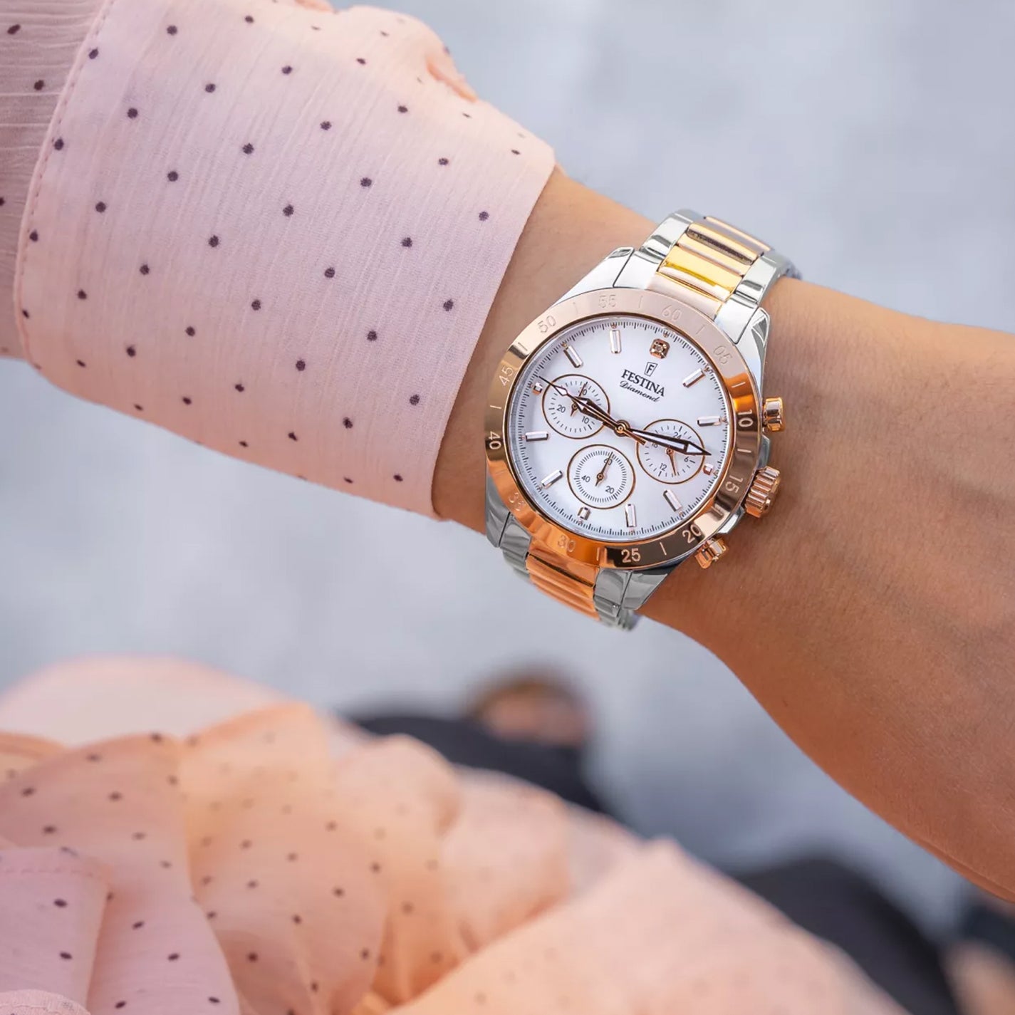 Festina Boyfriend Quartz Chronograph Grey Stainless Steel Women's Watch | F20398/1