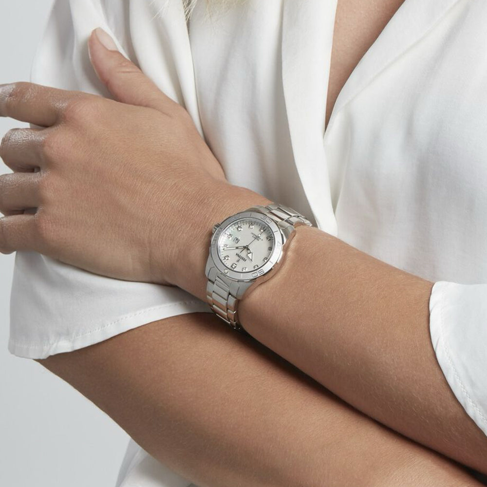 Festina Boyfriend Quartz Chronograph Mother Of Pearl Stainless Steel Women's Watch | F20603/1