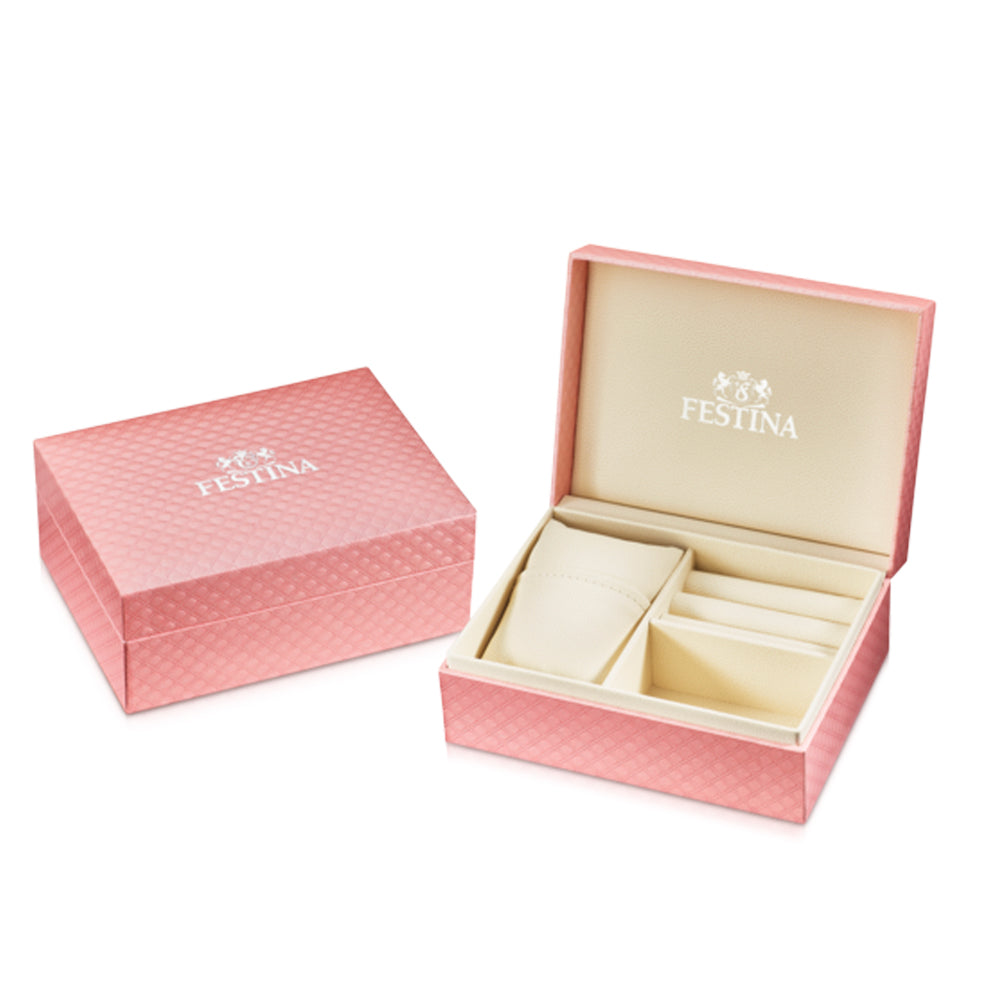 Festina On The Square Quartz Rectangular Silver Dial Black Leather Unisex Watch | F20682/3