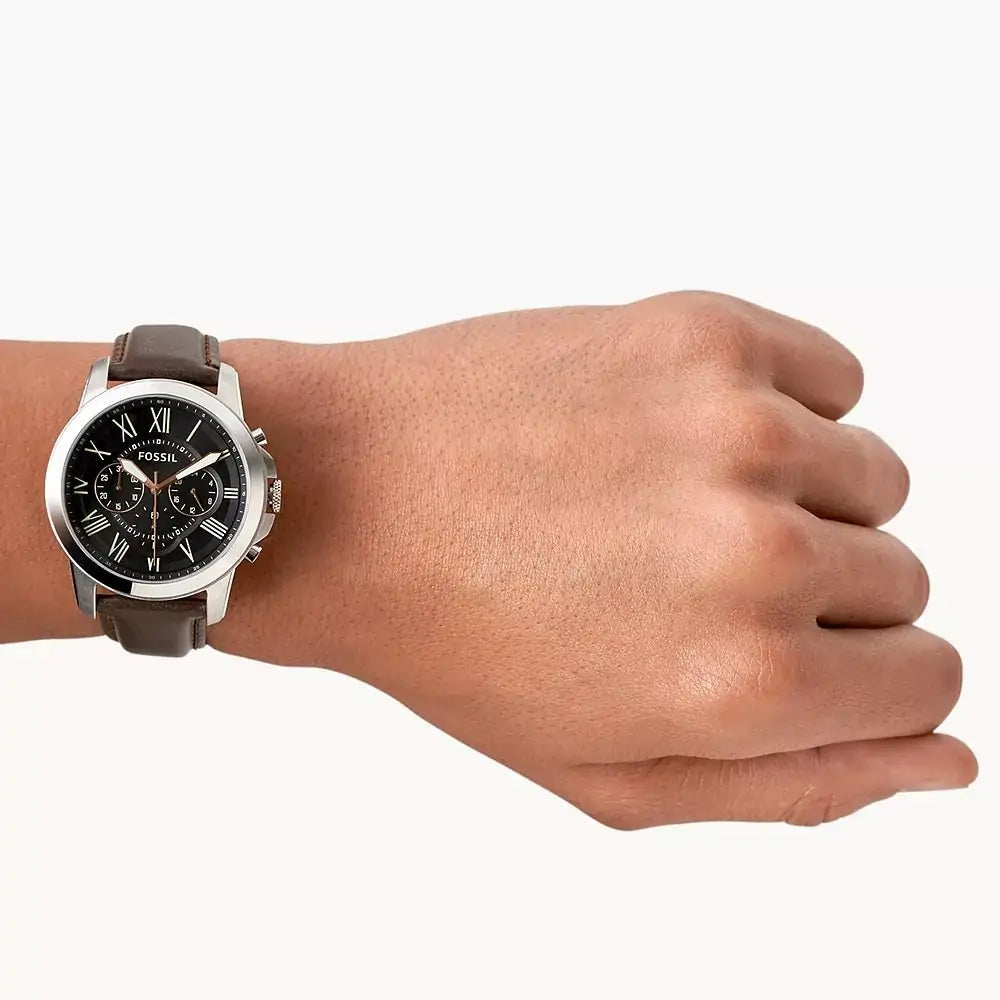 Fossil Grant Chronograph Brown Leather Men's Watch | FS4813IE