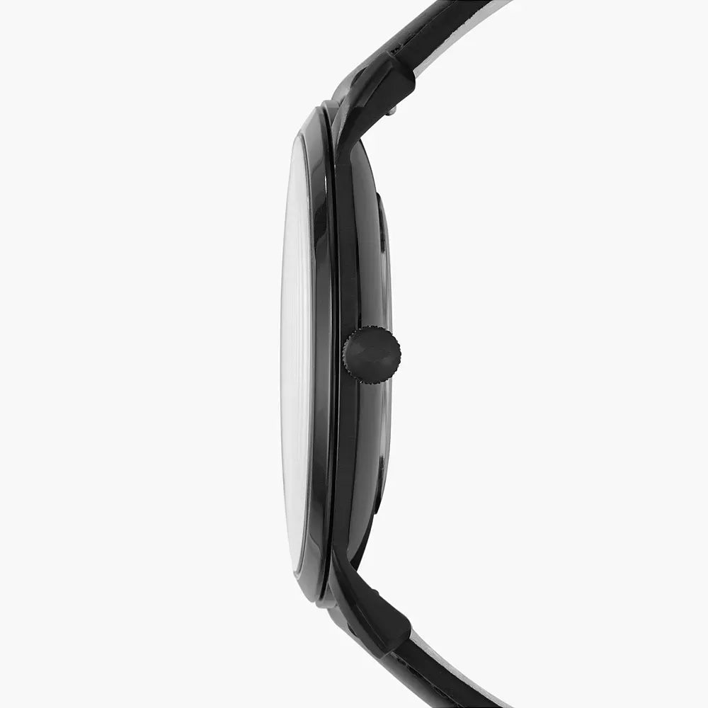 Fossil The Minimalist Two-Hand Black Leather Men's Watch | FS5447