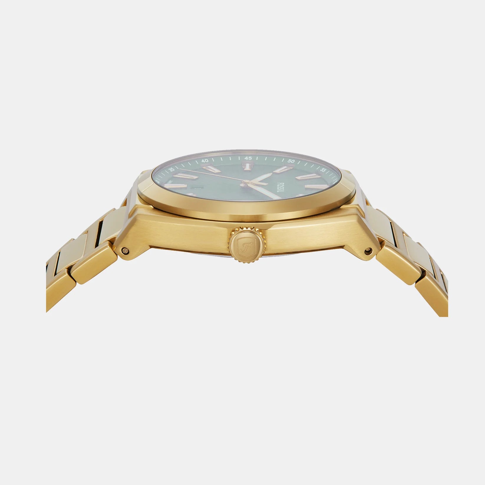 Fossil Everett Green Dial Gold Strap Analog Men's Watch | FS6090