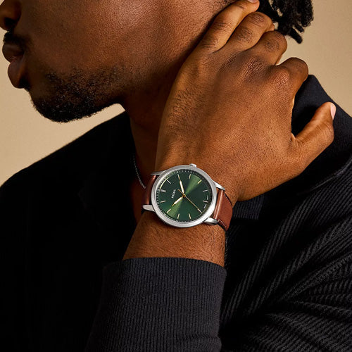 Fossil The Minimalist Three-Hand Brown Leather Men's Watch | FS6094