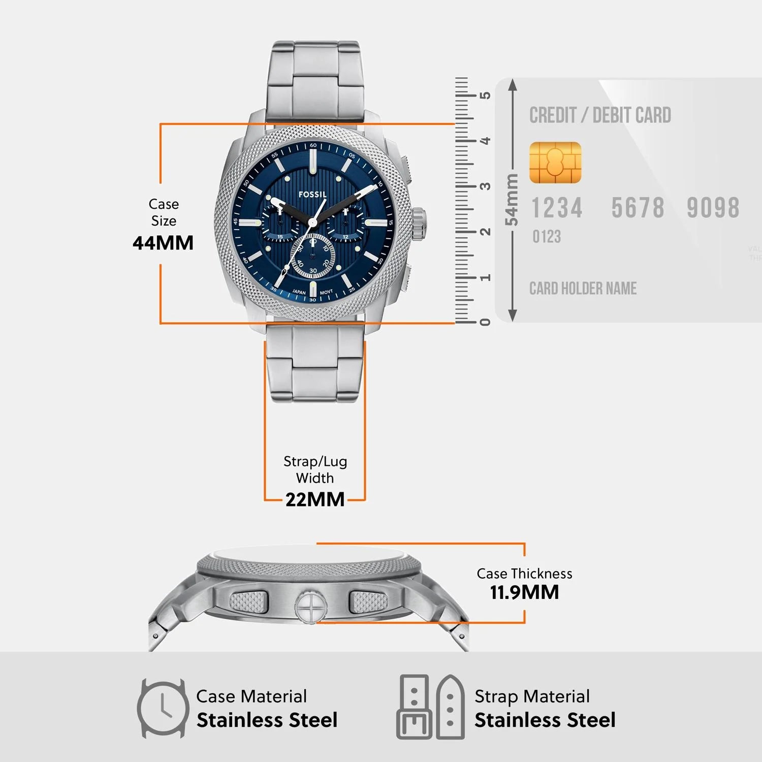 Fossil Machine Blue Chronograph Men's Watch | FS6096