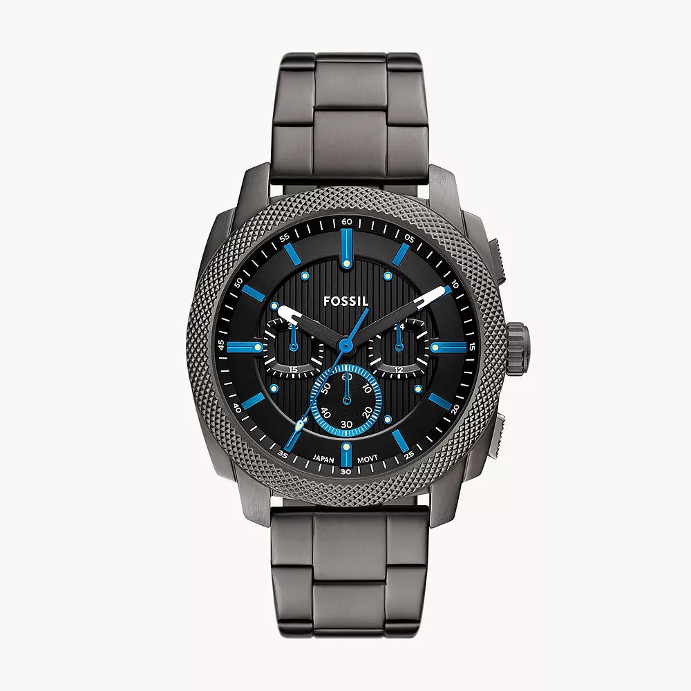 Fossil Machine Chronograph Smoke Stainless Steel Men's Dress Watch | FS6098