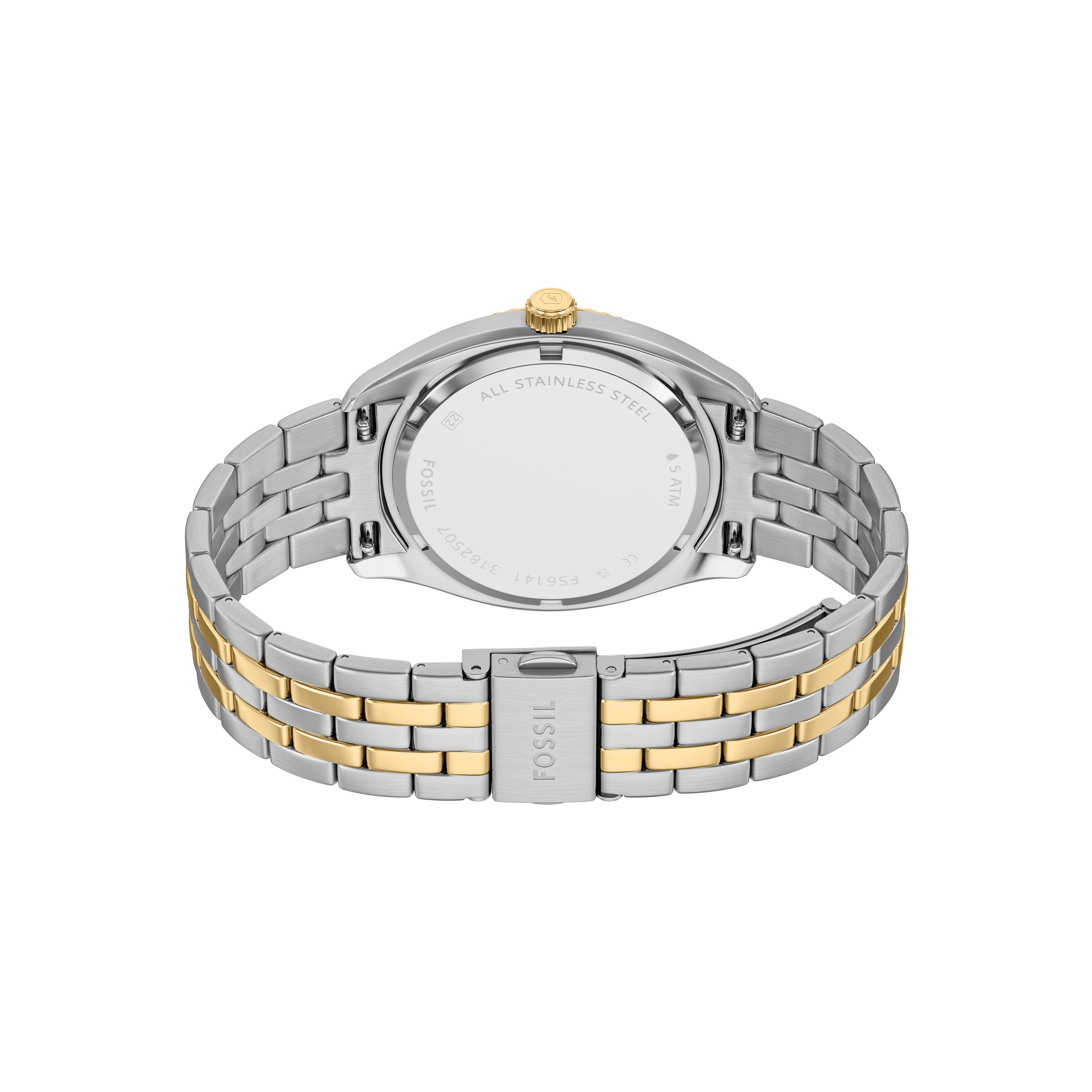 Fossil Three Hand Two Tone Stainless Steel Blue Dial Men's Watch | FS6141