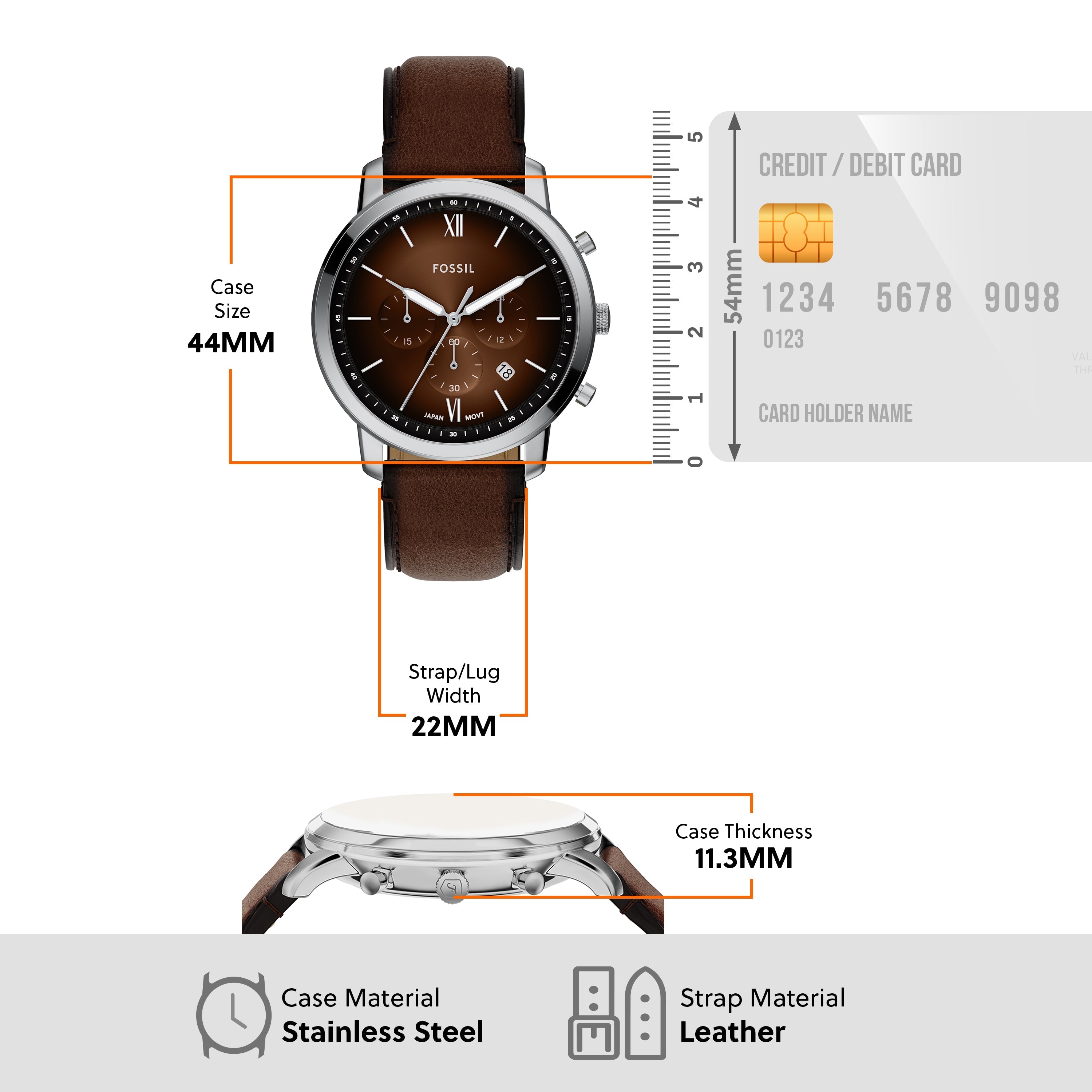 Fossil Neutra Chronograph Brown Leather Men's Watch | FS6143