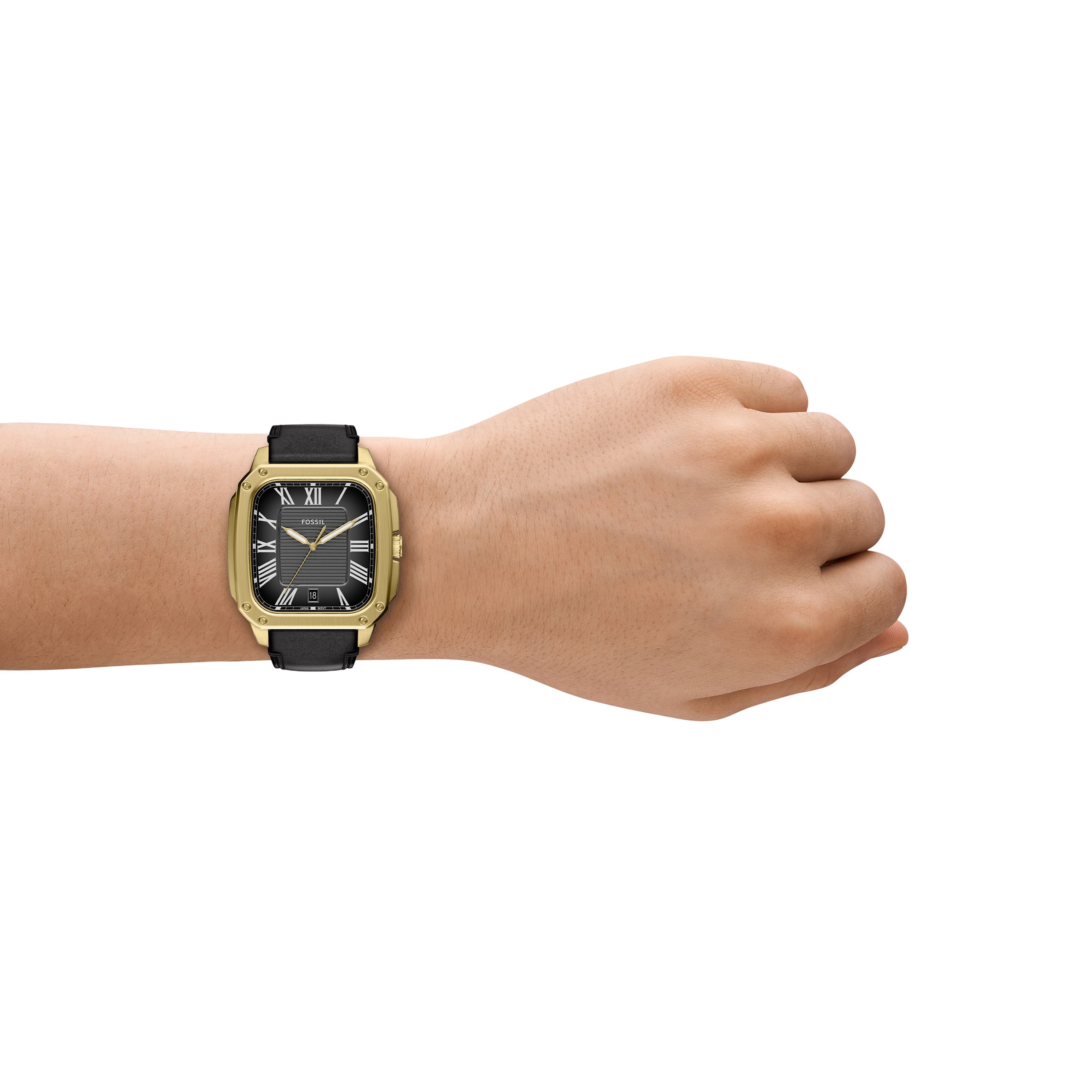 Fossil Crosby Three Hand Black Leather Unisex Watch | FS6151