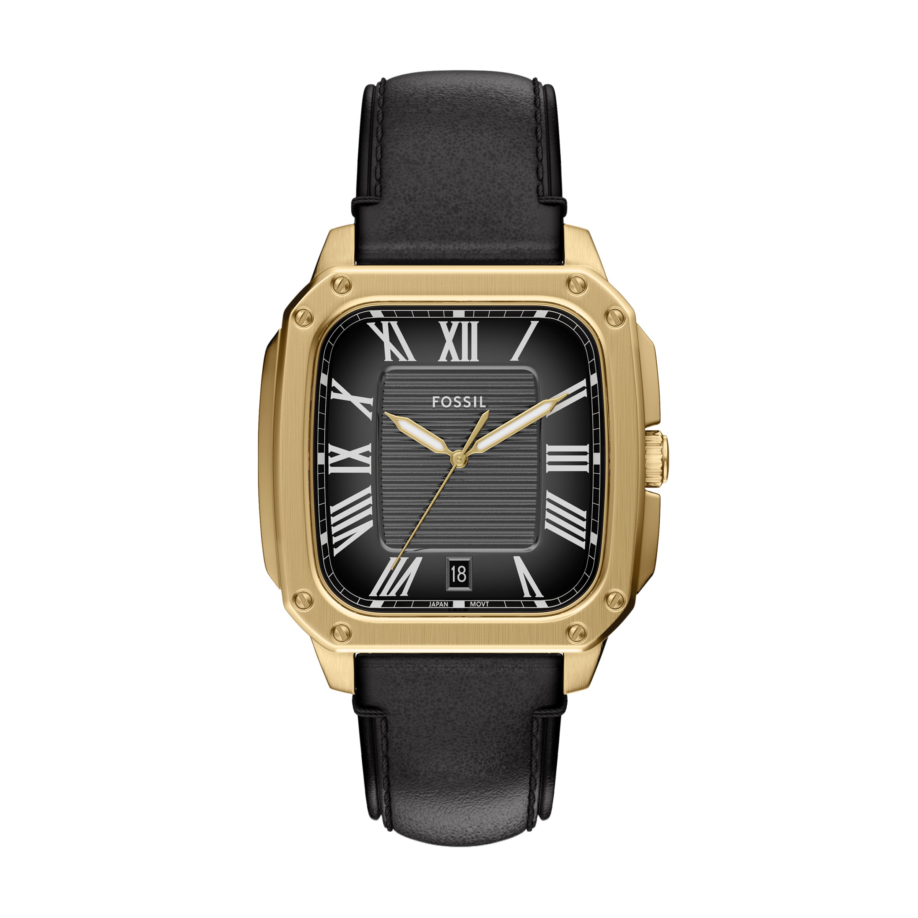Fossil Crosby Three Hand Black Leather Unisex Watch | FS6151