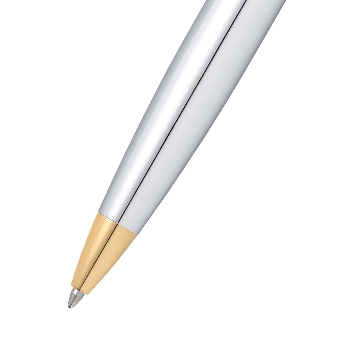 Sheaffer Bright Chrome 300 Ballpoint Pen with Gold Trims and Credit Card Holder Gift Set | G2934251-2