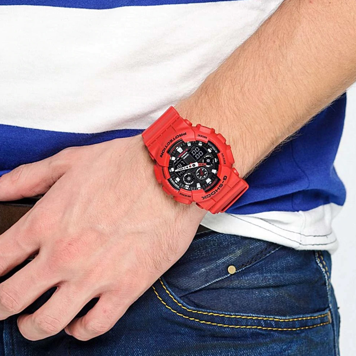 Casio G-Shock Coke Red Digital Analog Men's Watch | GA-100B-4ADR