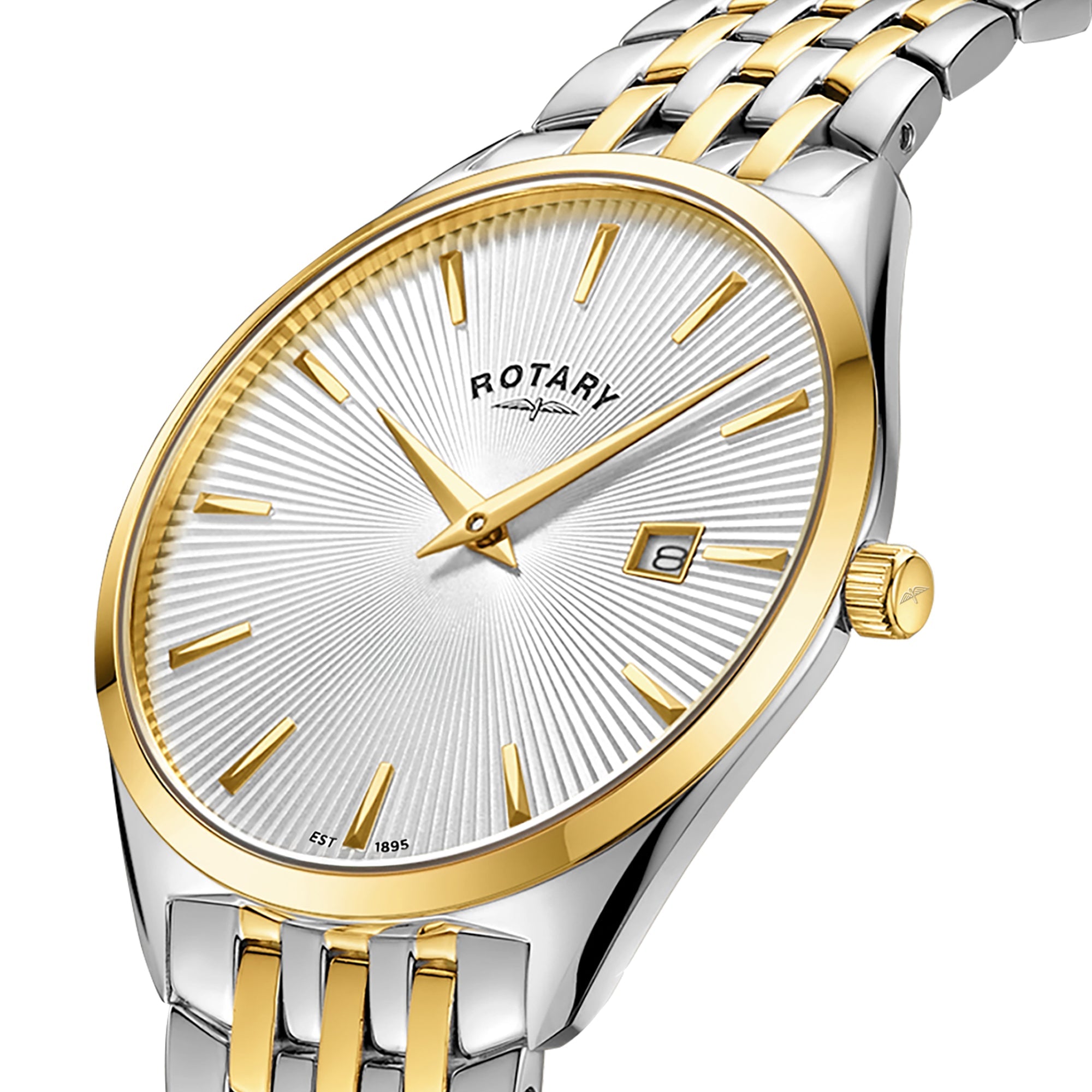 Rotary Men's Ultra Slim Two Tone Steel Watch | GB08011/02