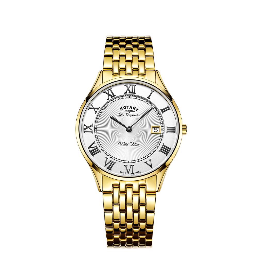 Rotary Ultra Slim Black Dial and Black Steel Bracelet 36mm Unisex Watch | GB90803/01