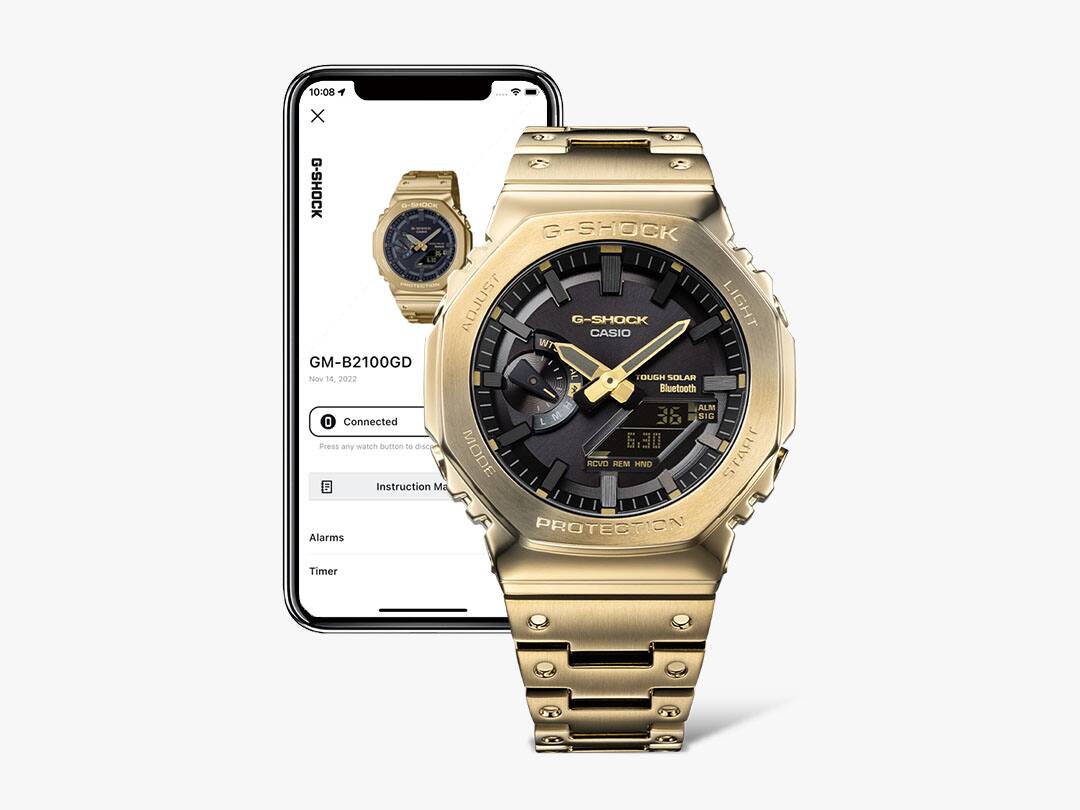 Casio G-Shock Black Dial Gold Stainless Steel Men’s Watch | GM-B2100GD-9ADR