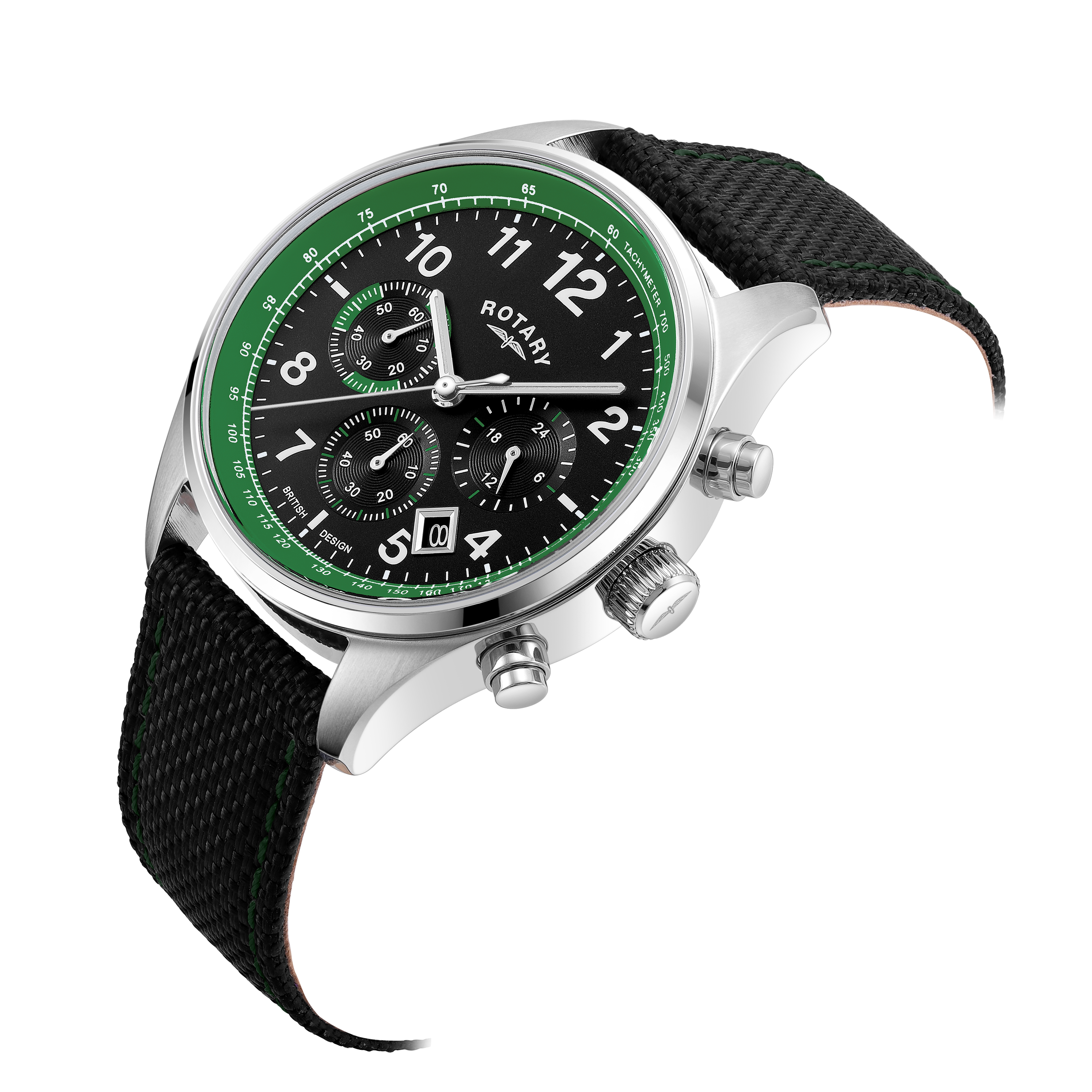 Rotary Chronograph 1977 Black Dial and Black Nylon 42mm Men's Watch | GS00450/83