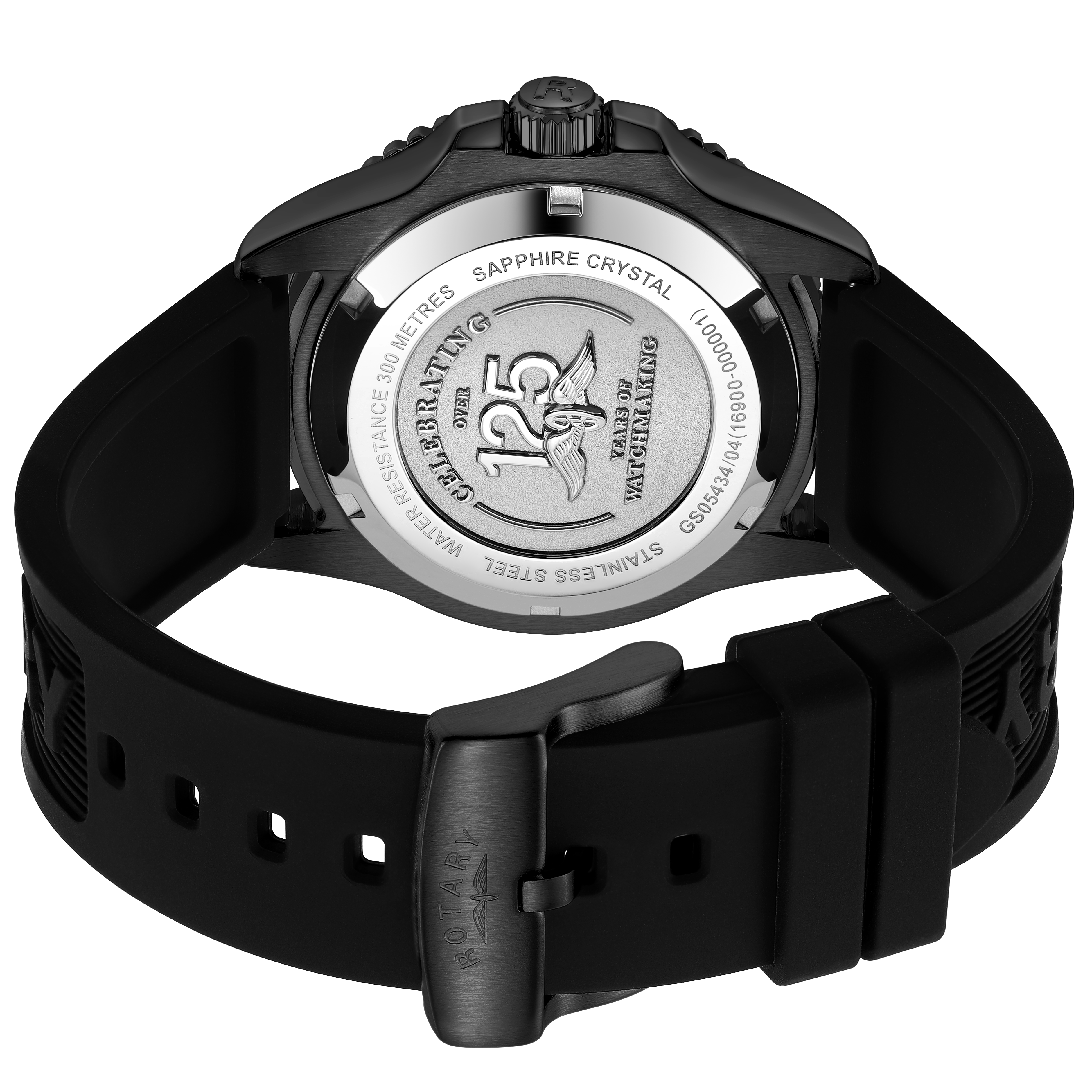 Rotary Seamatic Strap 300 Black Edition Automatic Watch | GS05434/04