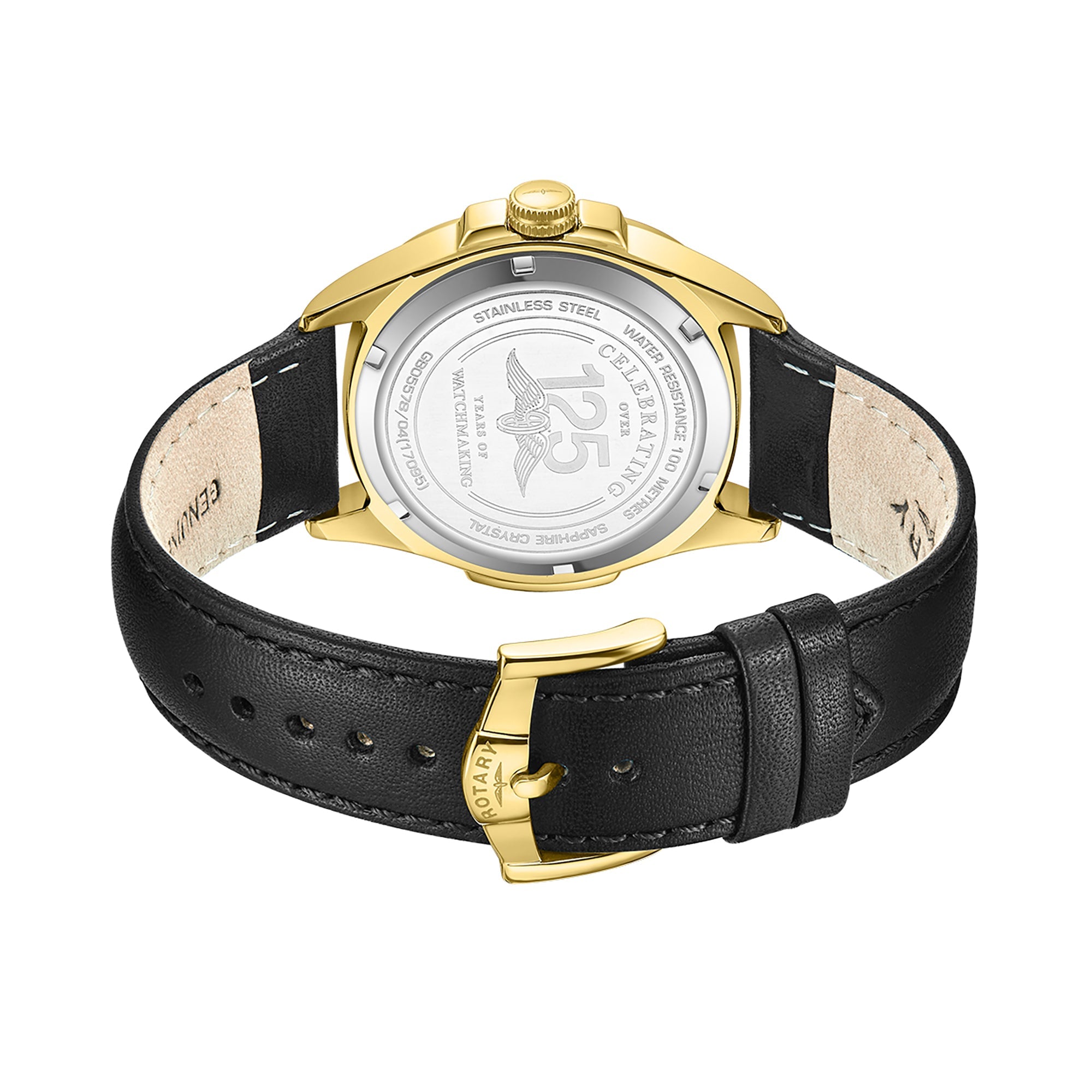 Rotary Men's Apex100 Square Gold PVD Leather Watch | GS05578/04