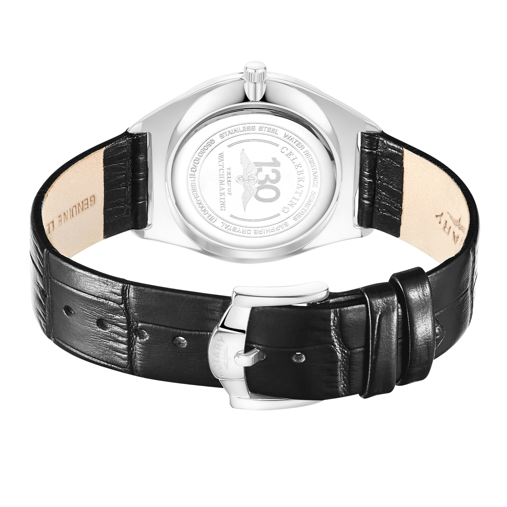 Rotary Men's Ultra Slim Steel & Leather Watch | GS08010/01