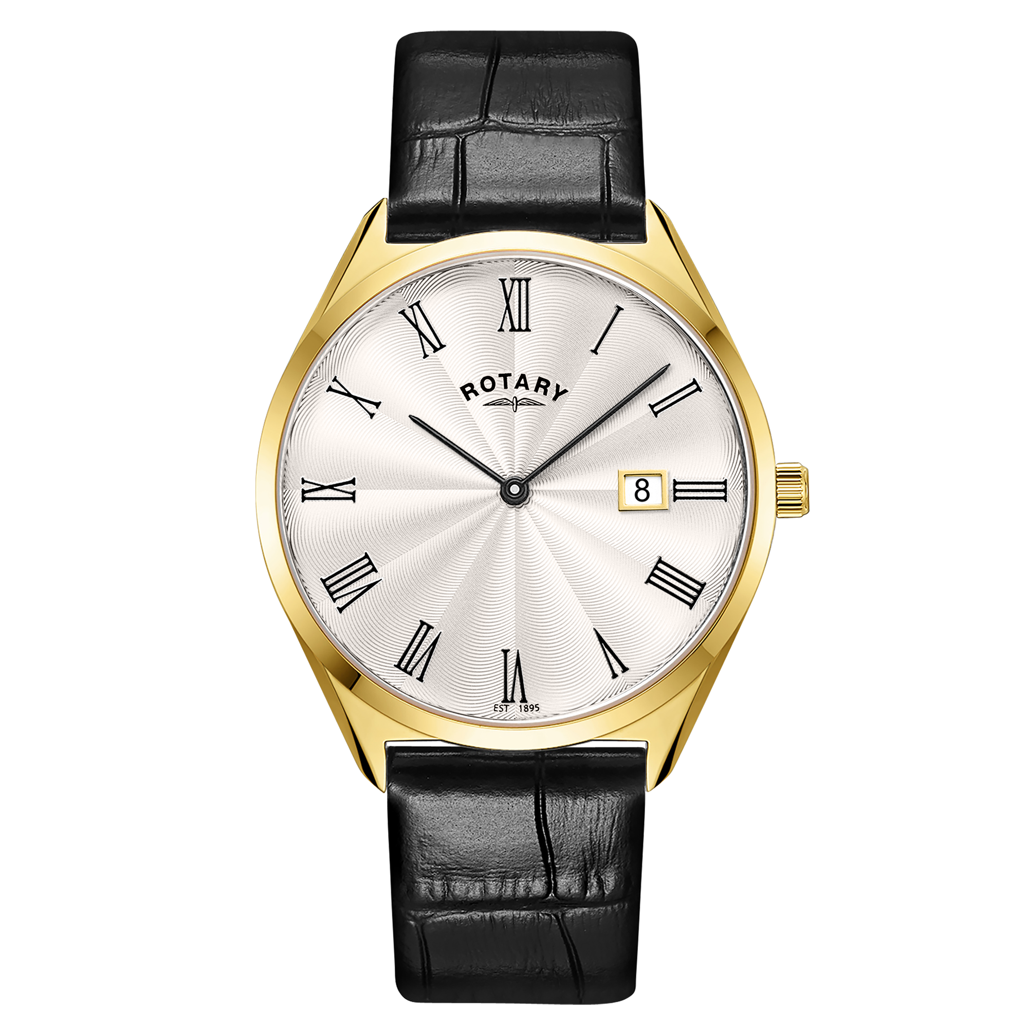 Rotary Men's Ultra Slim Gold PVD & Leather Watch | GS08013/01