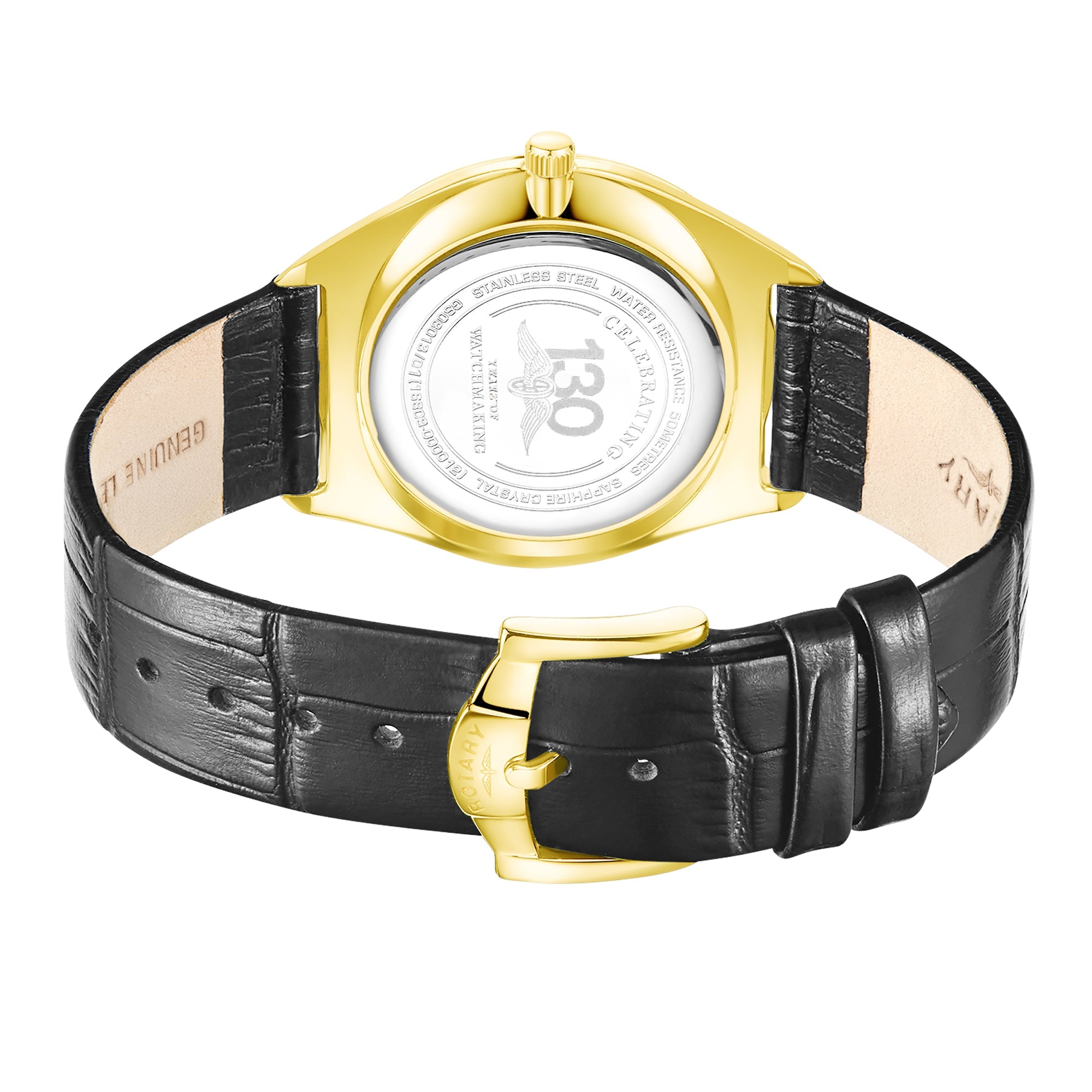 Rotary Men's Ultra Slim Gold PVD & Leather Watch | GS08013/01