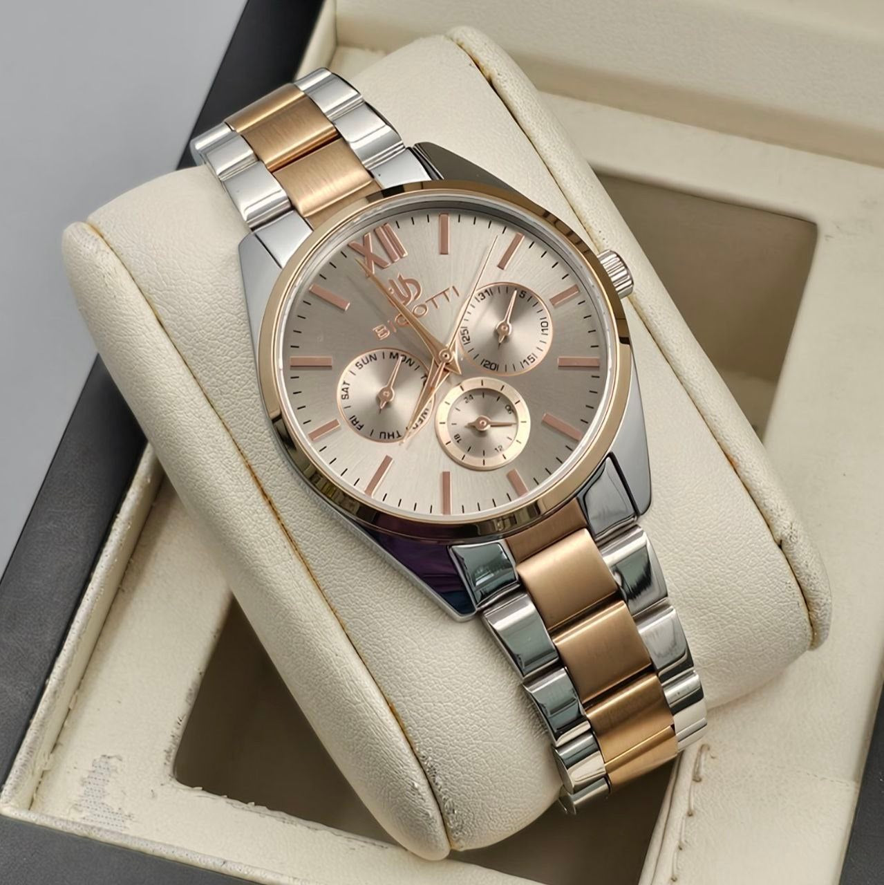Bigotti Women's Chronograph Rose Gold Silver Elegance | BG.1.10492-5