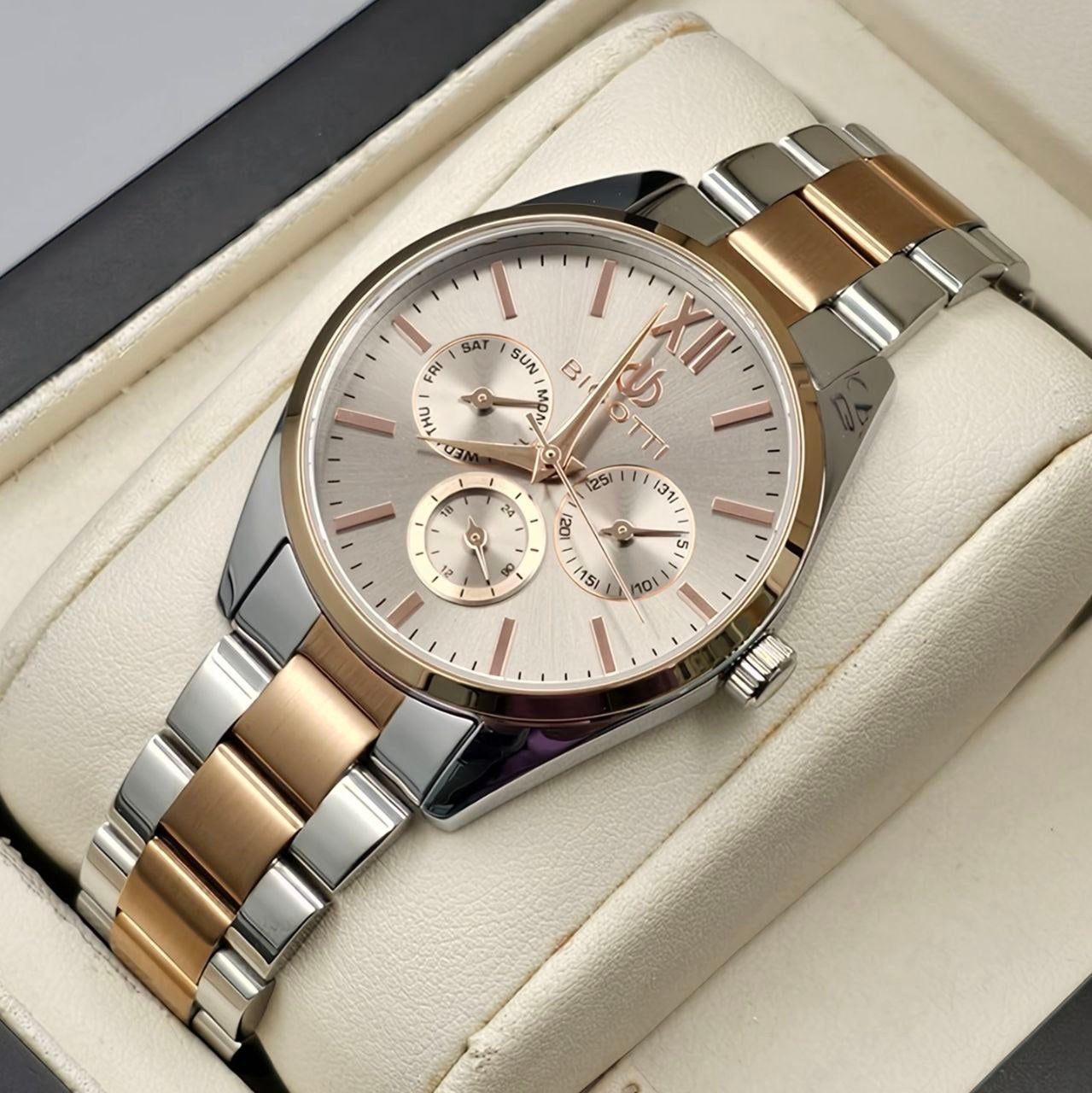 Bigotti Women's Chronograph Rose Gold Silver Elegance | BG.1.10492-5