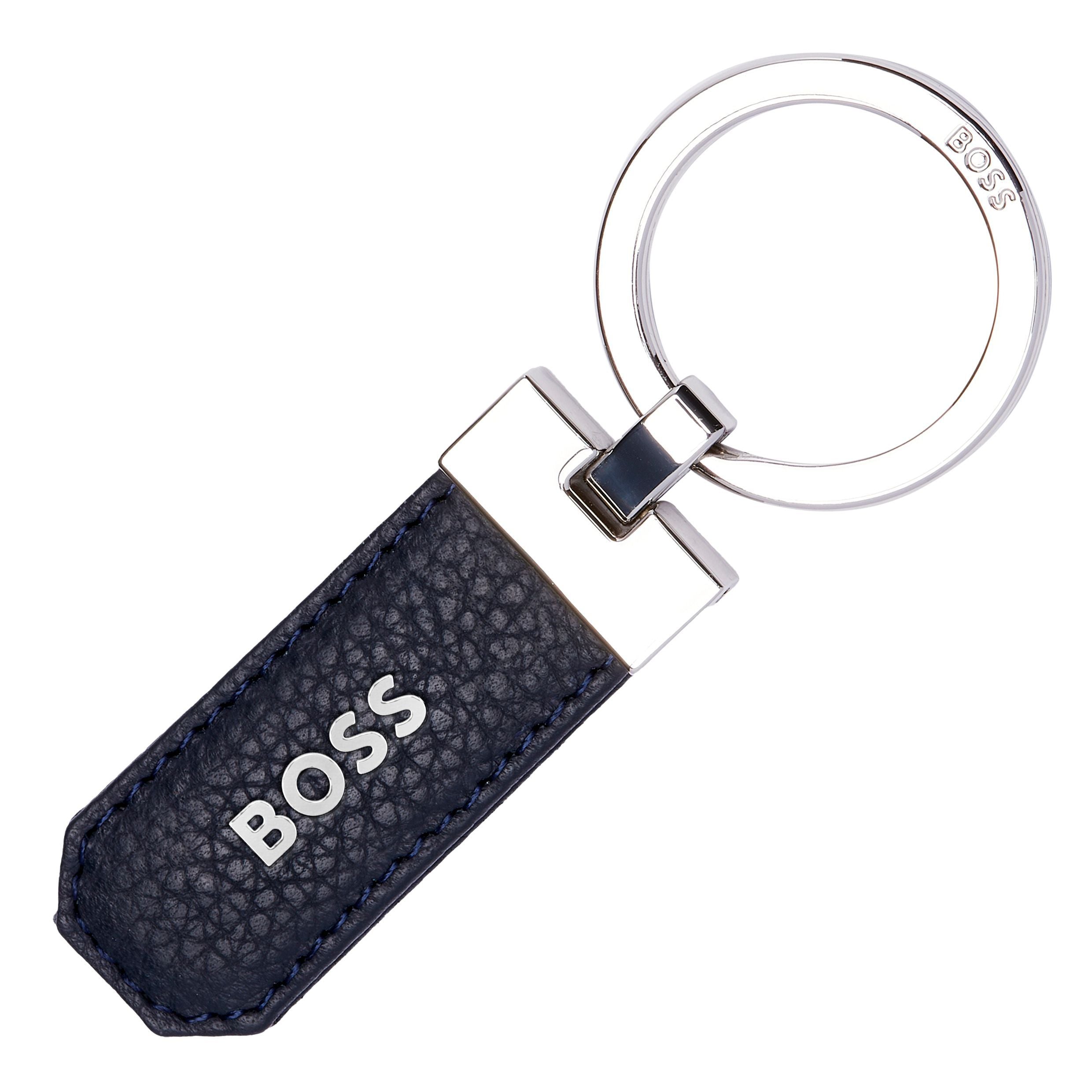 HUGO BOSS Classic Grained Navy Key Ring | HAK416N
