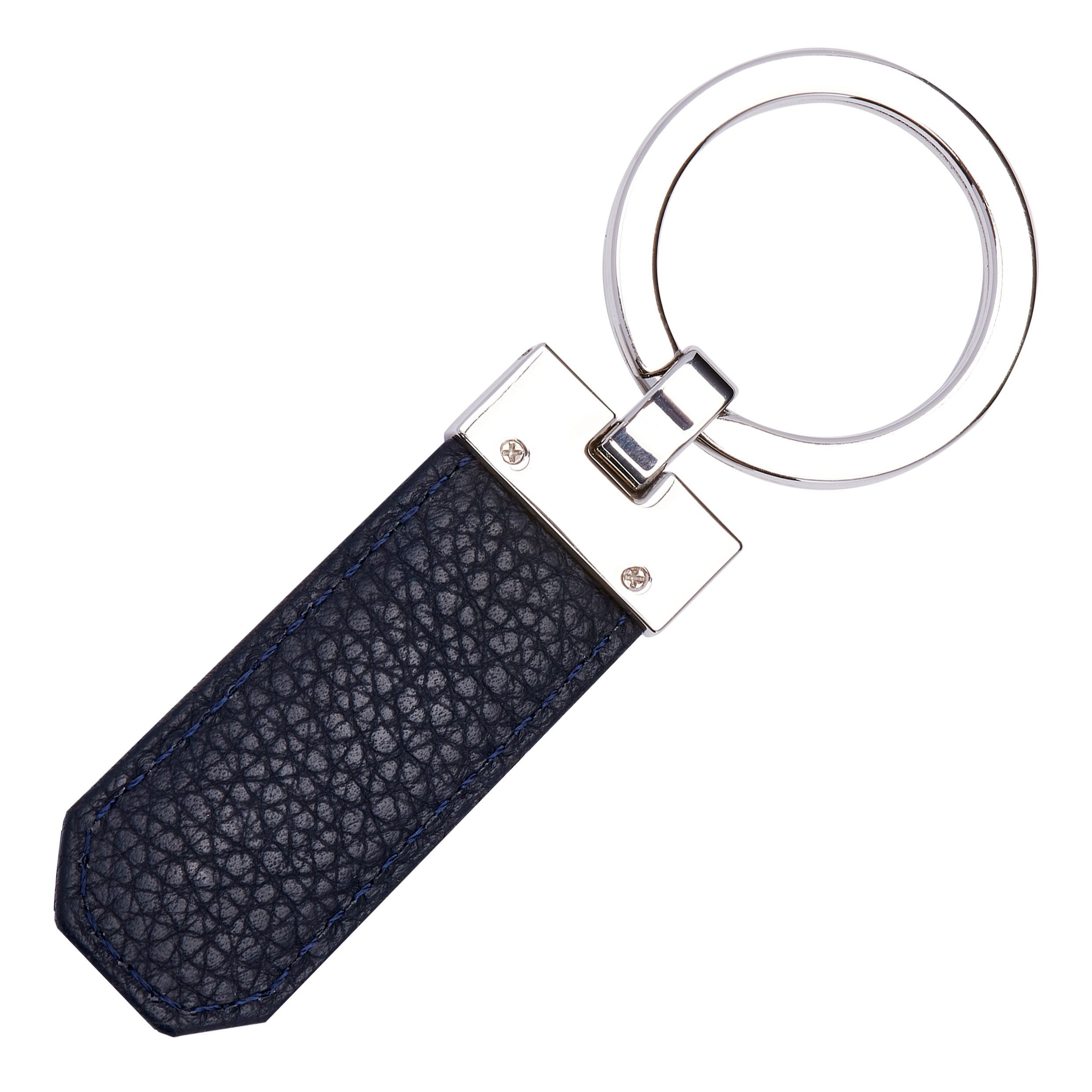 HUGO BOSS Classic Grained Navy Key Ring | HAK416N