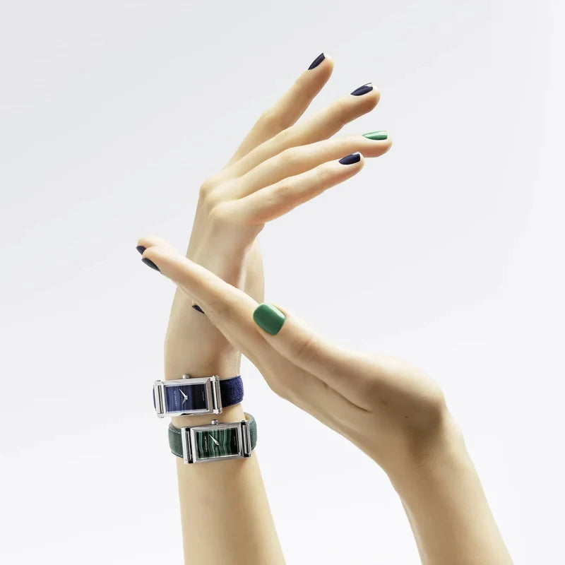 HERBELIN Antares Rectangular Silver & Blue Women’s Watch Head | H17444APS05