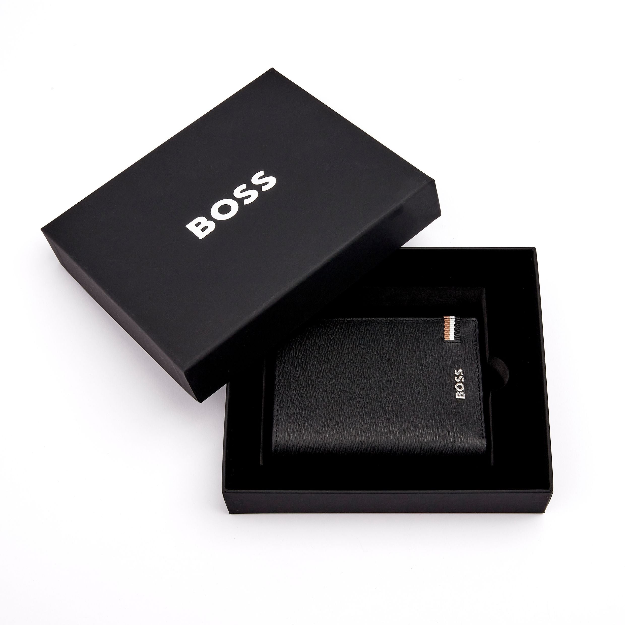HUGO BOSS Iconic Black Card holder with Flap and Money Pocket | HLG421A