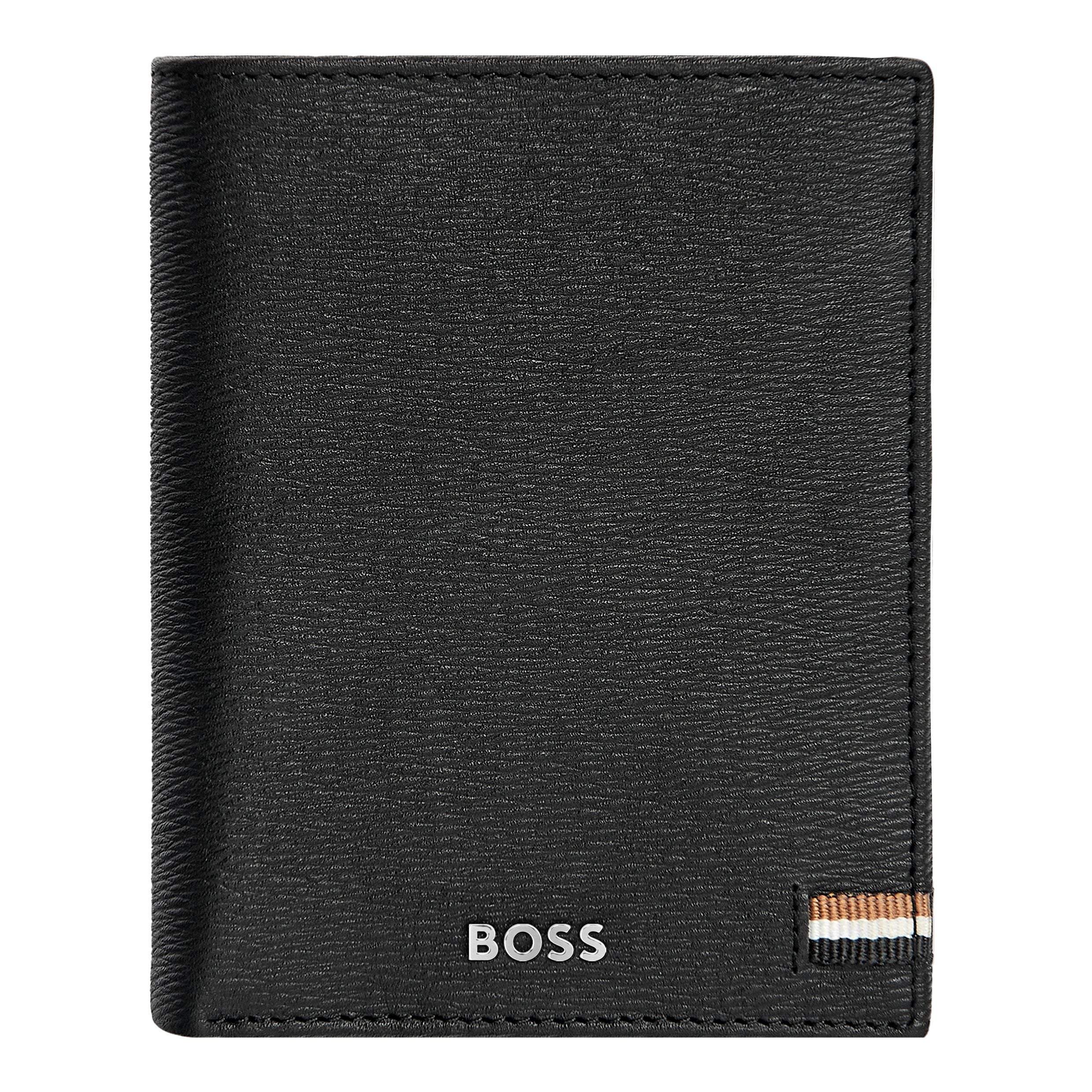 HUGO BOSS Iconic Black Card holder with Flap and Money Pocket | HLG421A