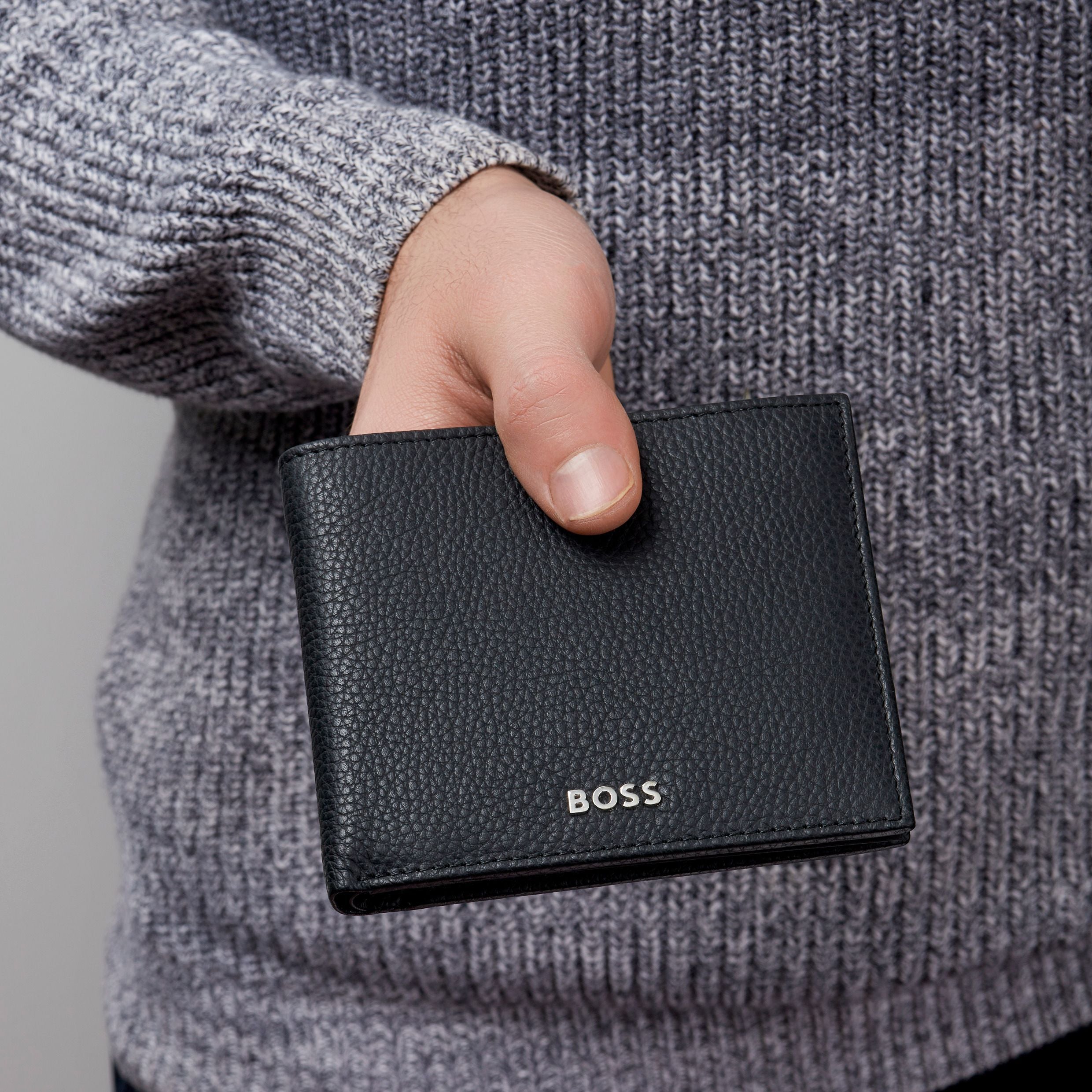 HUGO BOSS HLM416A-Money wallet Classic Grained Black