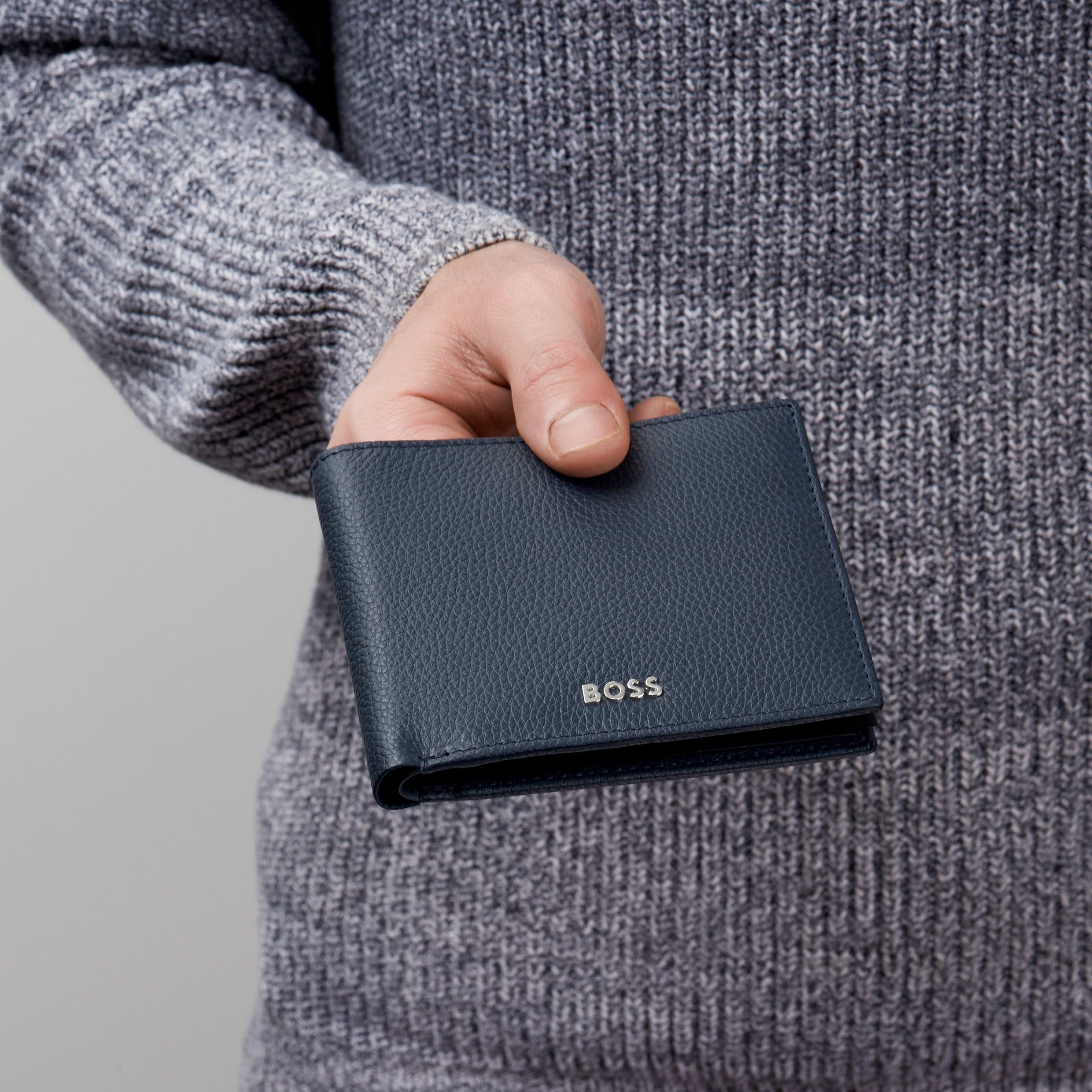 HUGO BOSS HLM416N-Money wallet Classic Grained Navy