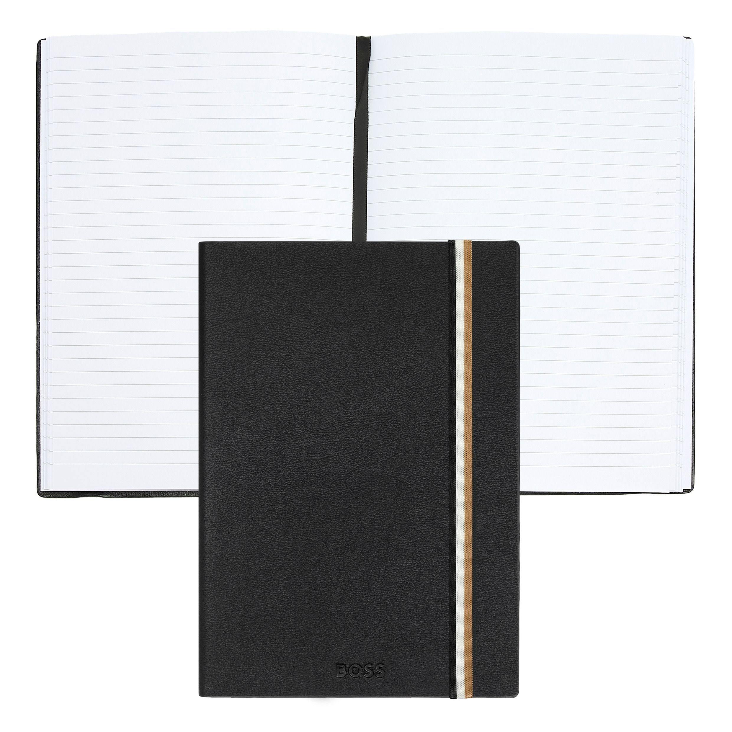 HUGO BOSS Notebook A5 Iconic Black Lined | HNH321AL