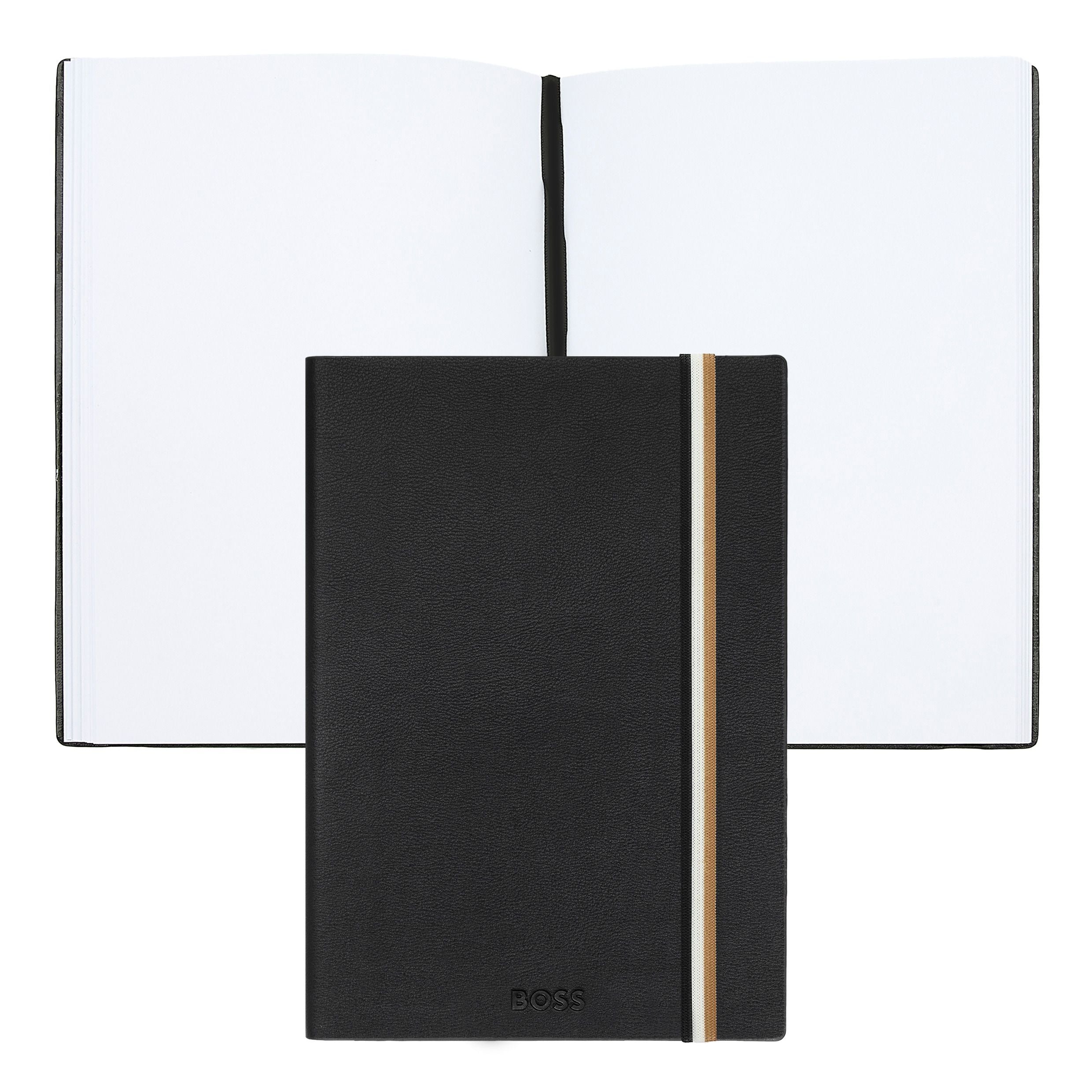 HUGO BOSS Notebook A5 Iconic Black Plain | HNH321AP