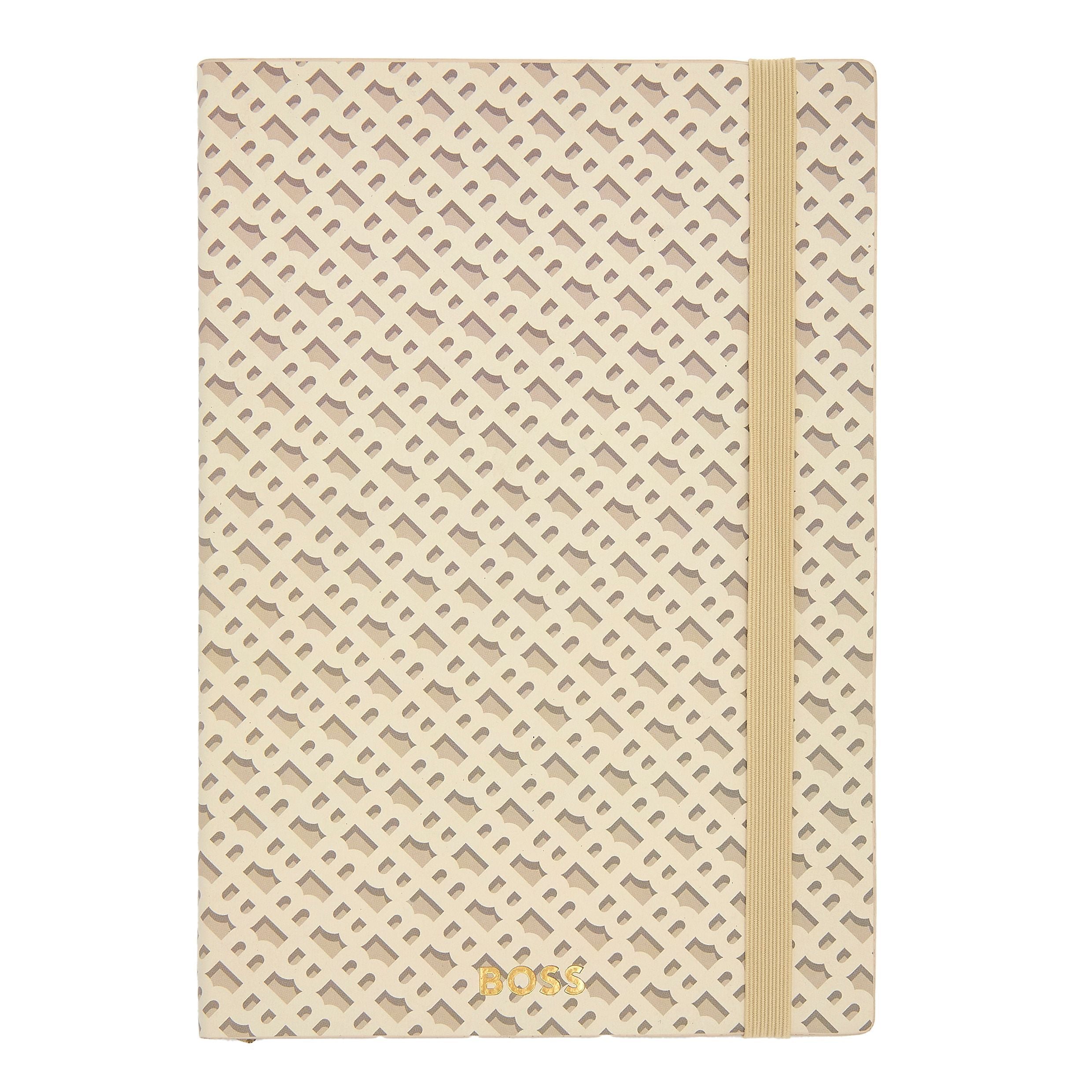 HUGO BOSS Notebook A5 Monogram Cream Lined | HNH412GL
