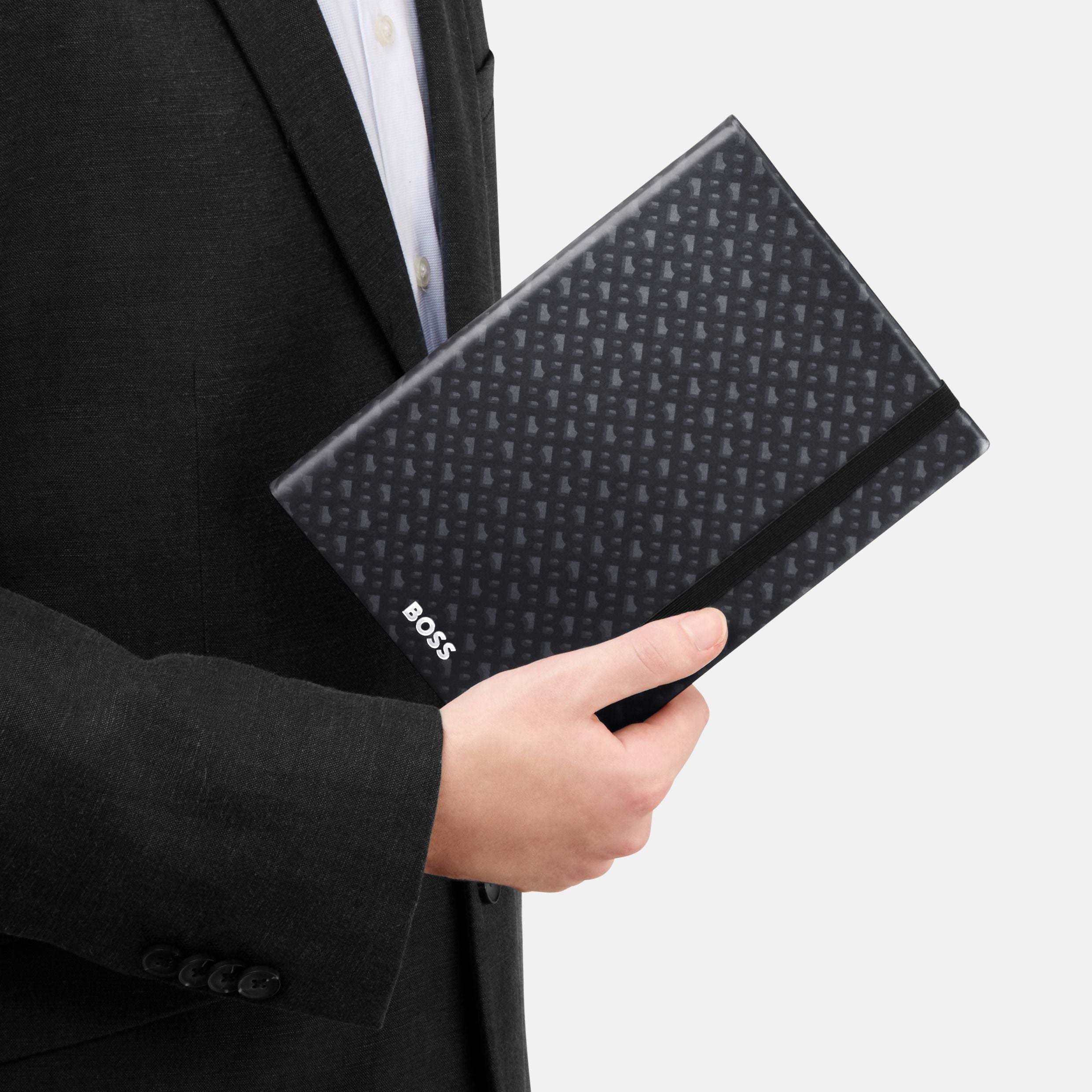 HUGO BOSS Notebook A5 Monogram Grey Lined | HNH412JL